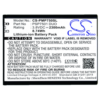 Prestigio PSP7501 DUO / PSP7501 DUO 2300 mAh Li-Ion 3,8 V (Cameron Sino)