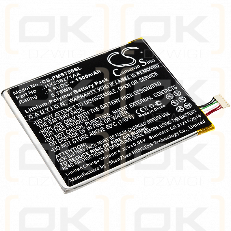 Prestigio PSP7505 DUO / HX336271AA 1500 mAh Li-Polymer 3,8 V (Cameron Sino)