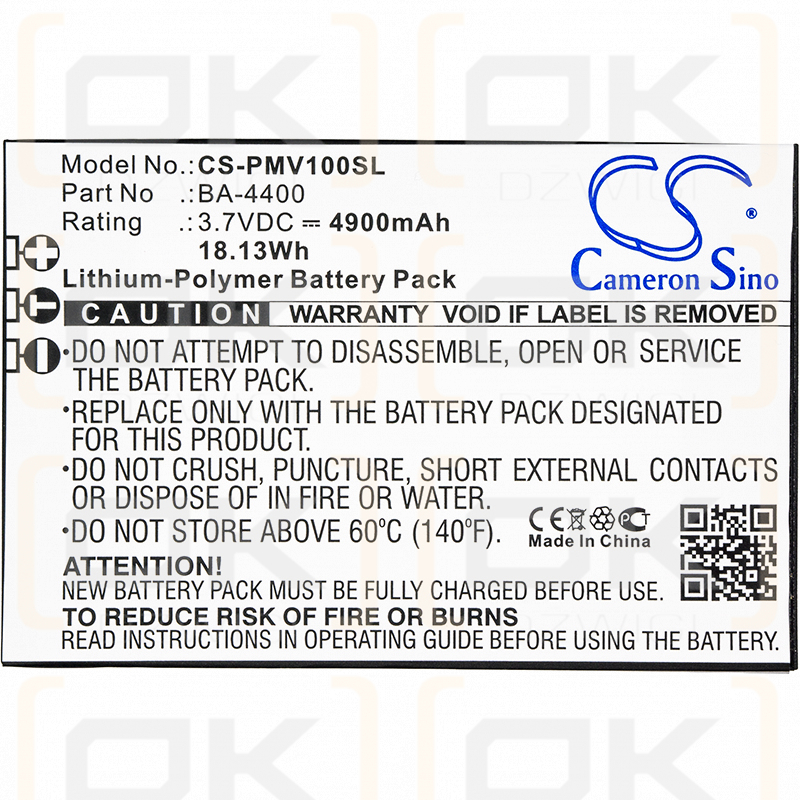 Lawmate PV1000 Touch 5U / BA-4400 4900mAh Li-Polymer 3.7V (Cameron Sino)