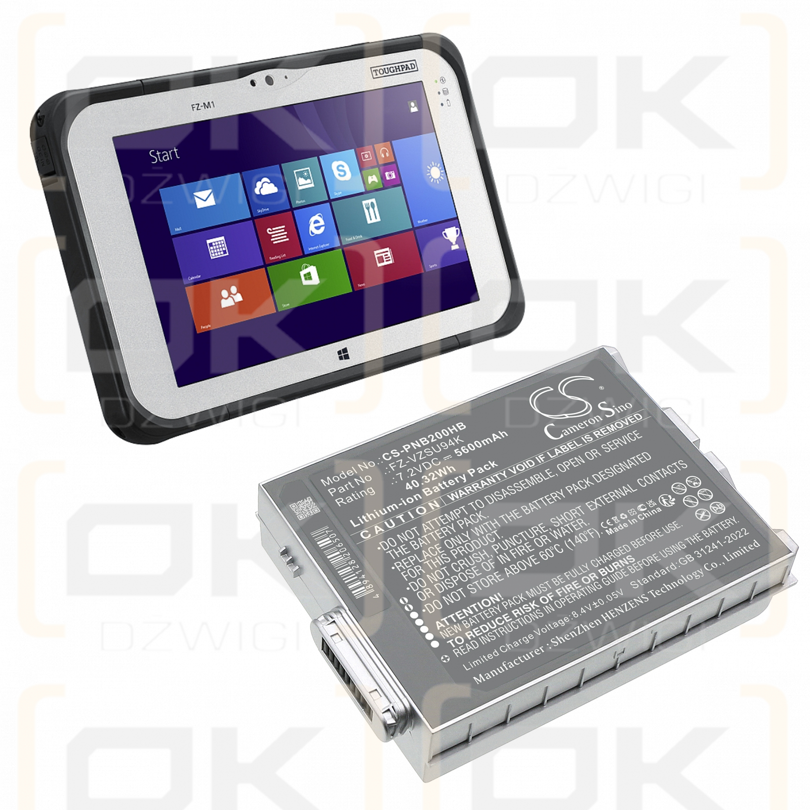 Panasonic FZ-M1 / FZ-VZSU94K 5600mAh Li-ion 7.2V (Cameron Sino)