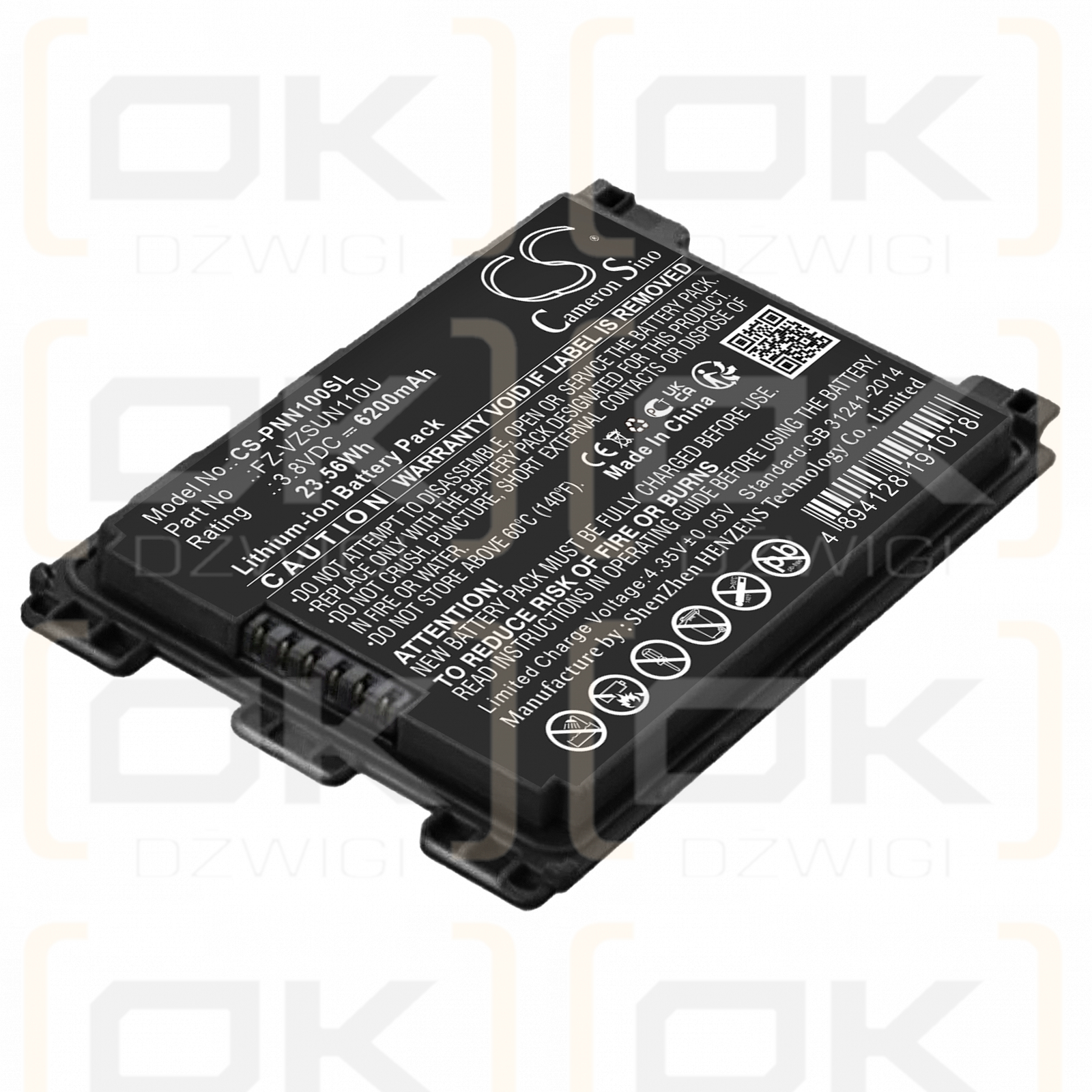 Panasonic FZ-N1CDLAAZJ / FZ-VZSUN110U 6200 mAh Li-ion 3.8 V (Cameron Sino)