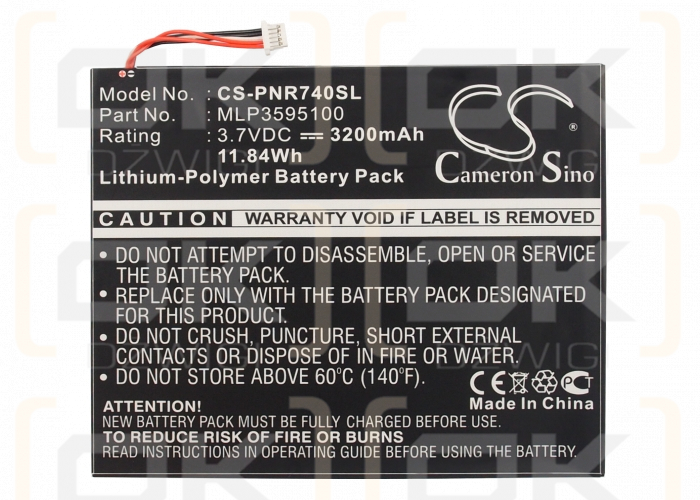 Pandigital R7T40WWHFI / MLP3595100 3200 мАч литий-полимерный 3,7 В (Cameron Sino)