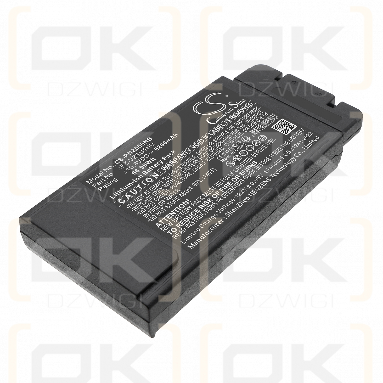 Panasonic Toughbook FZ-55 MK3 / FZ-VSD55151W 6200 mAh, batería de iones de litio de 10,8 V (Cameron Sino)