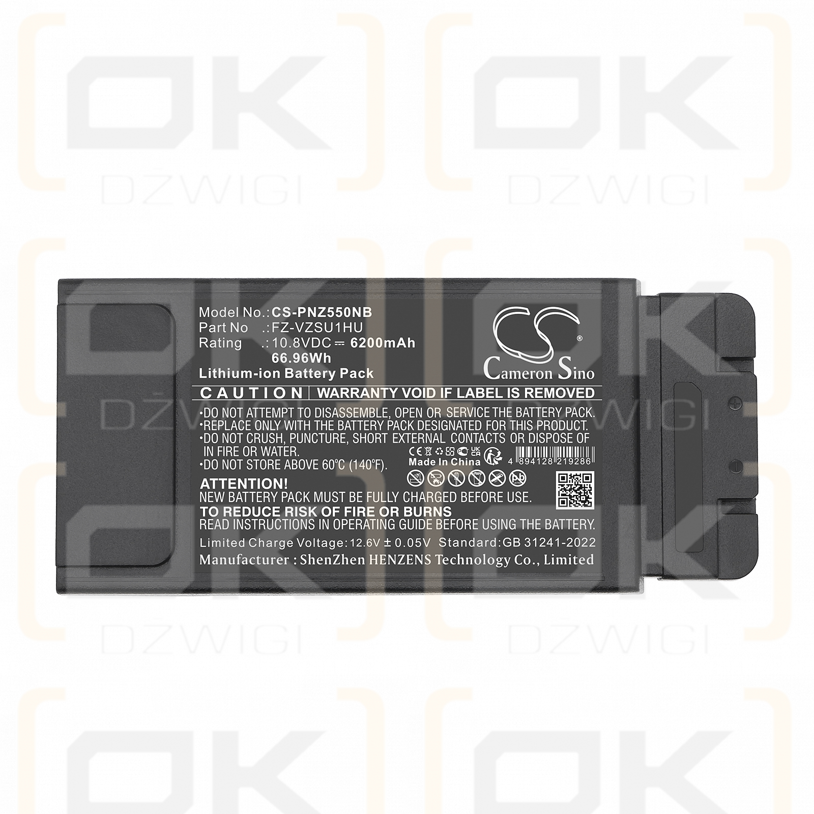 Panasonic Toughbook FZ-55 MK3 / FZ-VSD55151W 6200 mAh, batería de iones de litio de 10,8 V (Cameron Sino)