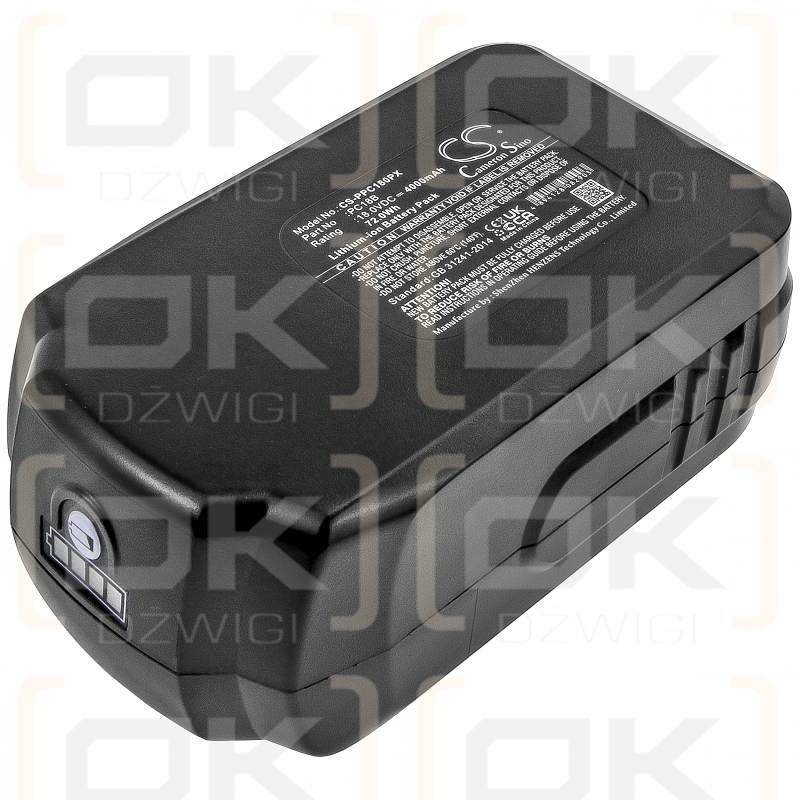 Porter Cable PCHV / PC18B 4000 mAh Li-Ion 18 V (Cameron Sino)