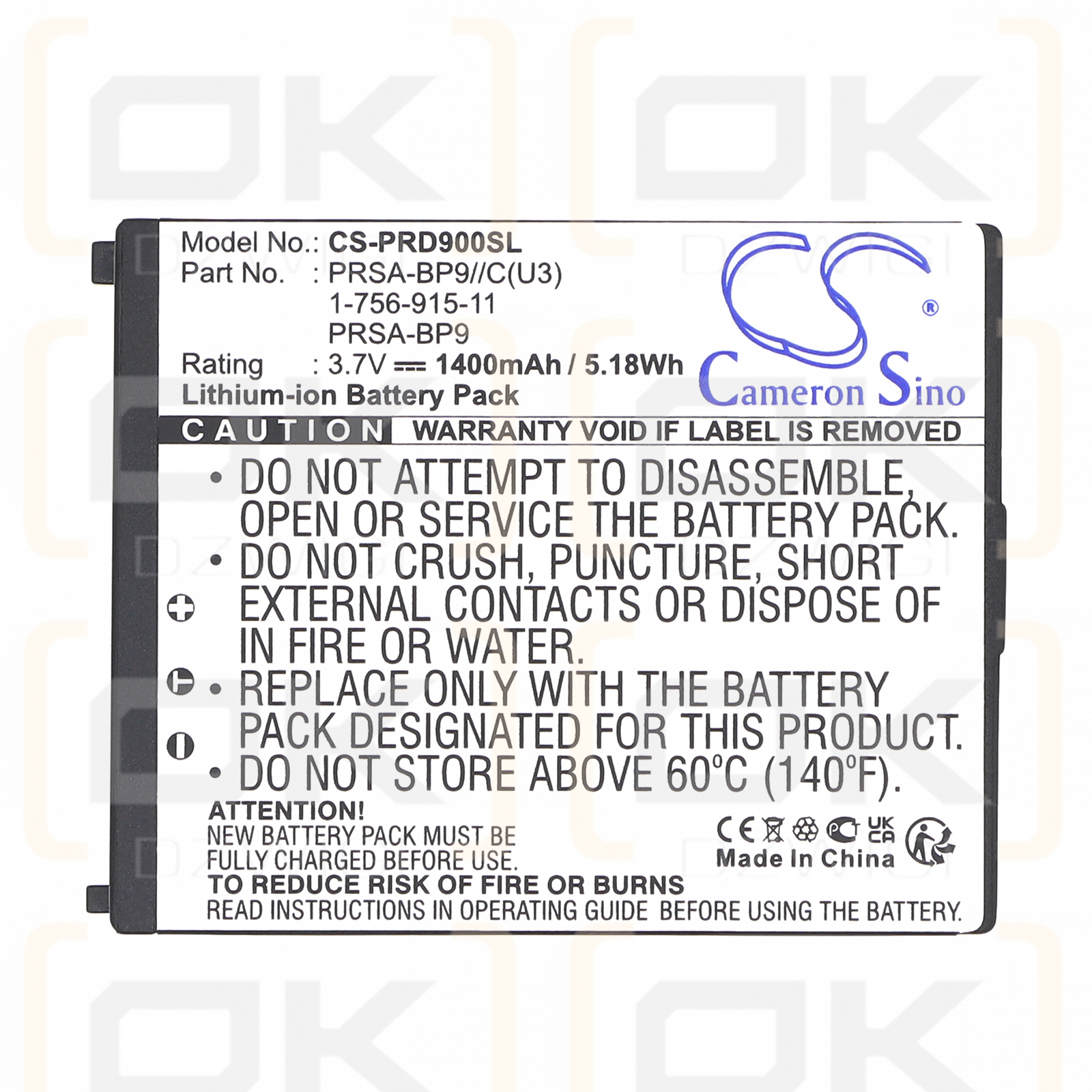 Sony Ready Daily Edition / 1-756-915-11 1400 mAh Li-Ion 3,7 V (Cameron Sino)