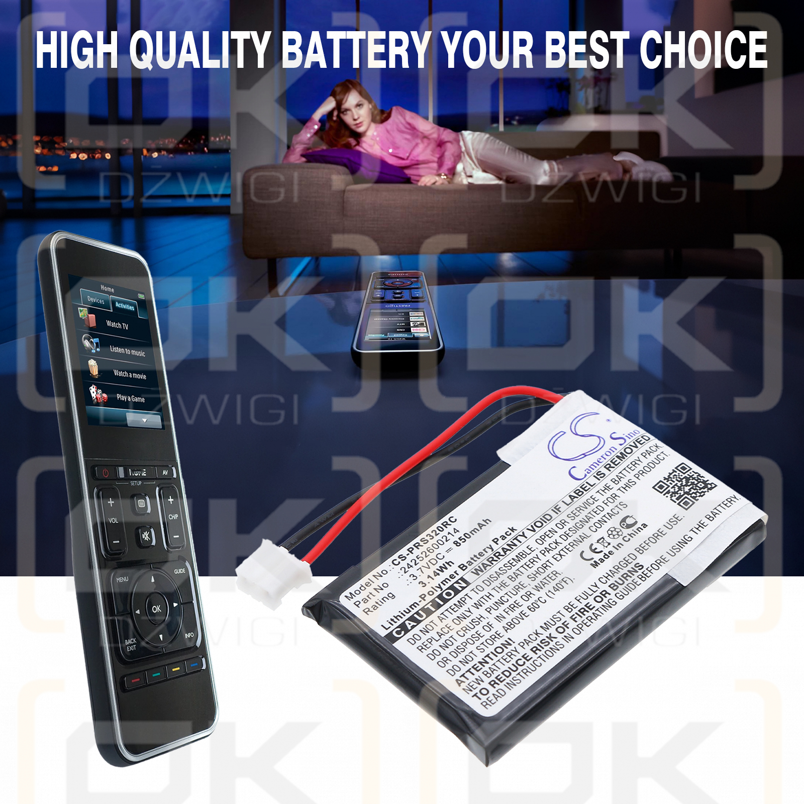 Аккумулятор Philips SRT932010 / 242252600214 850 мАч Li-Polymer 3,7 В (Cameron Sino)