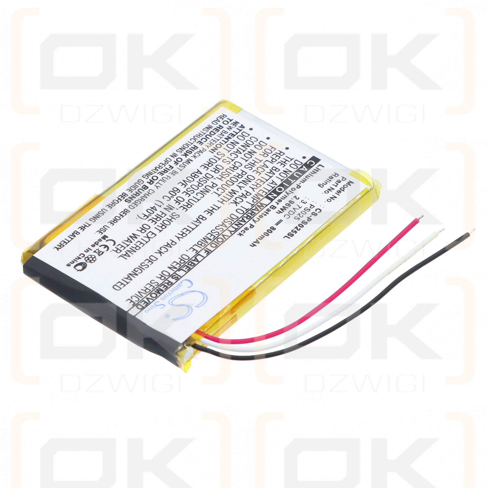 Bateria zamienna do Philips GoGear SA6025/37 800 mAh Li-Polymer 3.7 V (Cameron Sino)