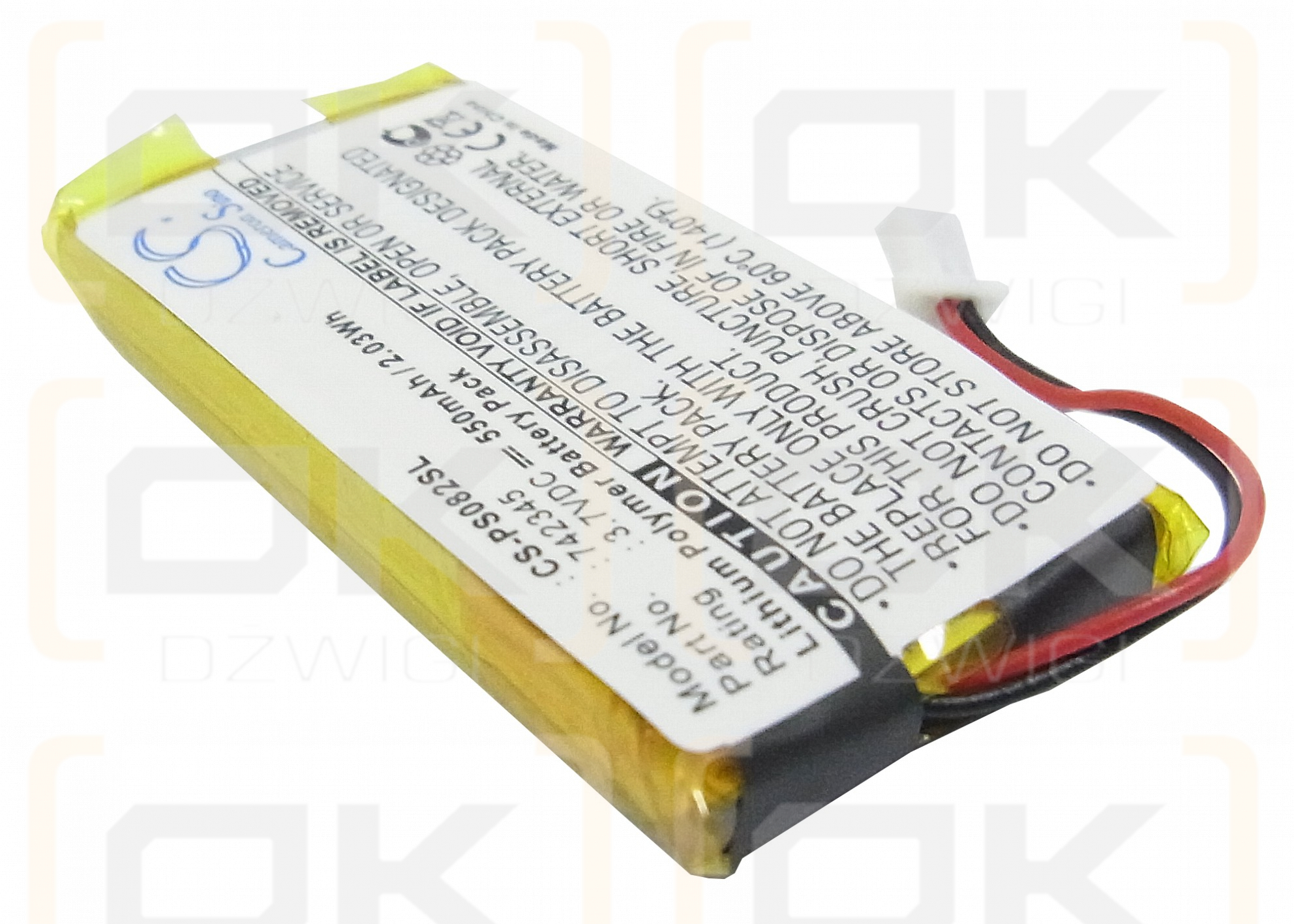 Philips GoGear HDD082/17 2GB / 742345 550mAh Li-Polymer 3.7V (Cameron Sino)