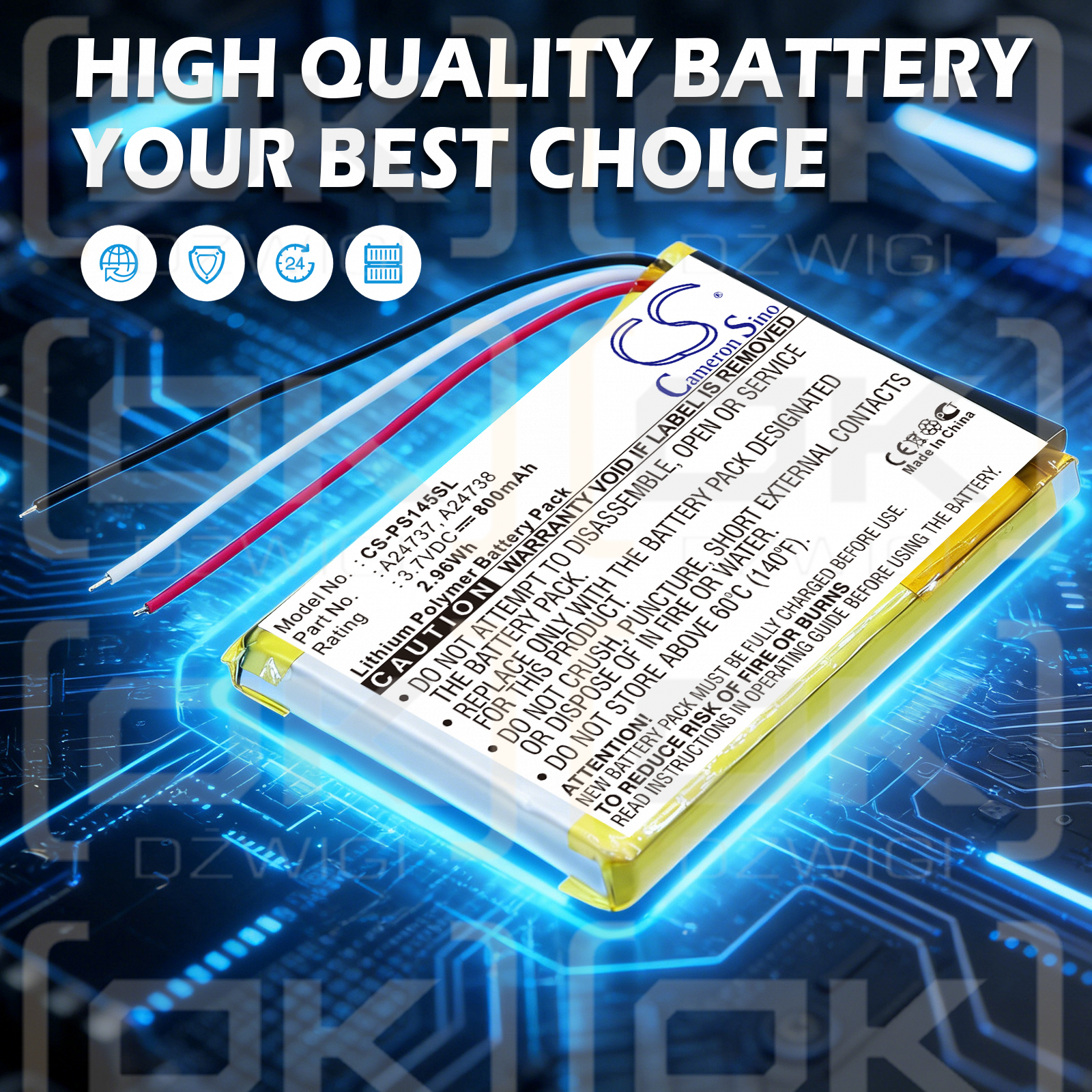 Philips GoGear SA6087 / 978733201021 800 mAh Li-Polymer 3,7 V (Cameron Sino)