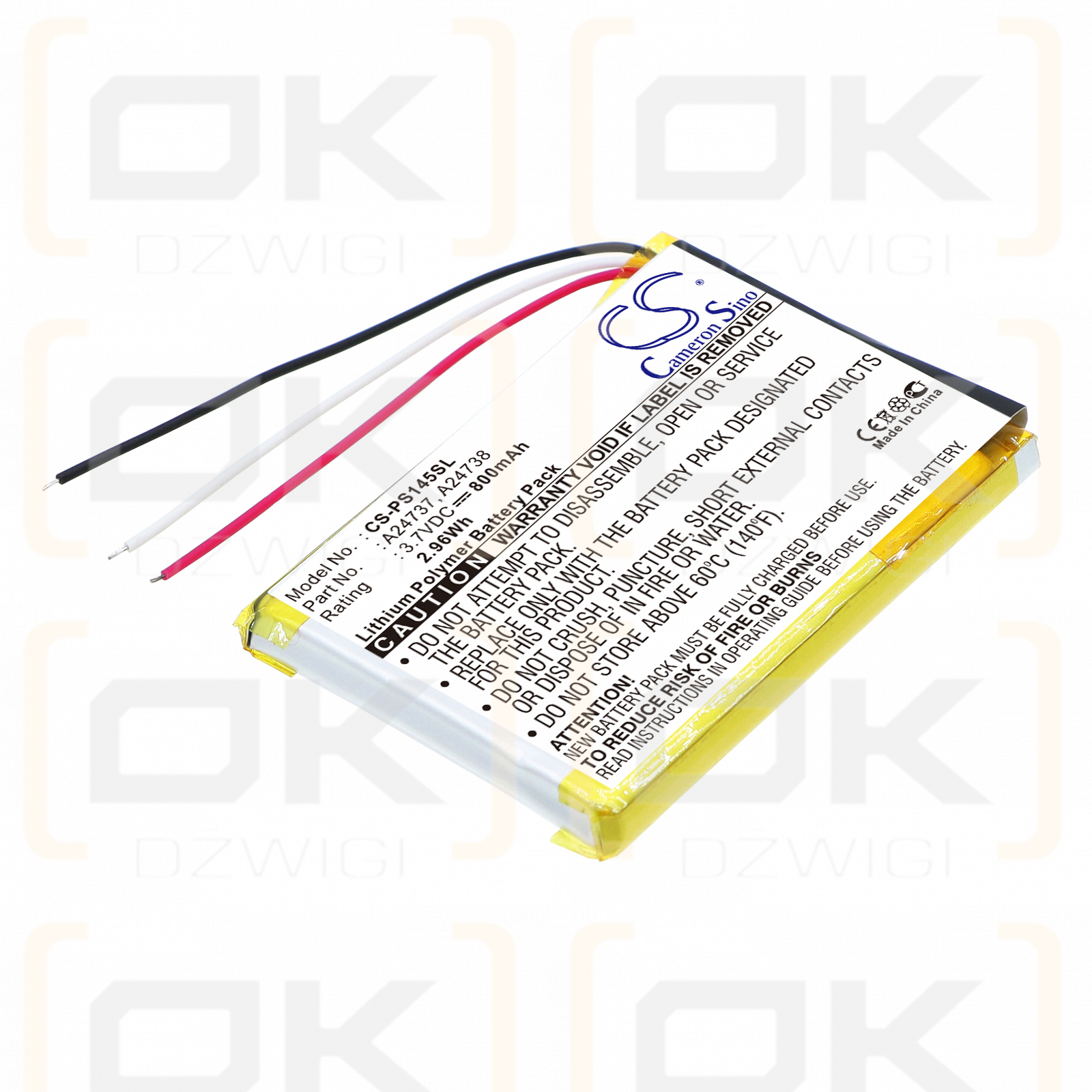 Philips GoGear SA6087 / 978733201021 800 mAh Li-Polymer 3,7 V (Cameron Sino)