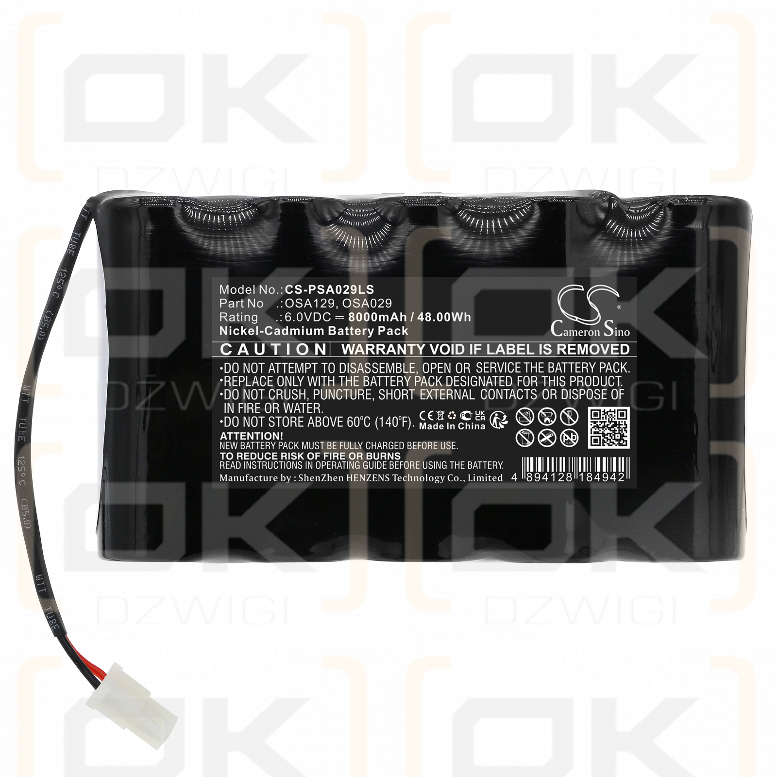 PowerSonic A13146-4 / OSA129 8000mAh Ni-CD 6.0V (Cameron Sino)