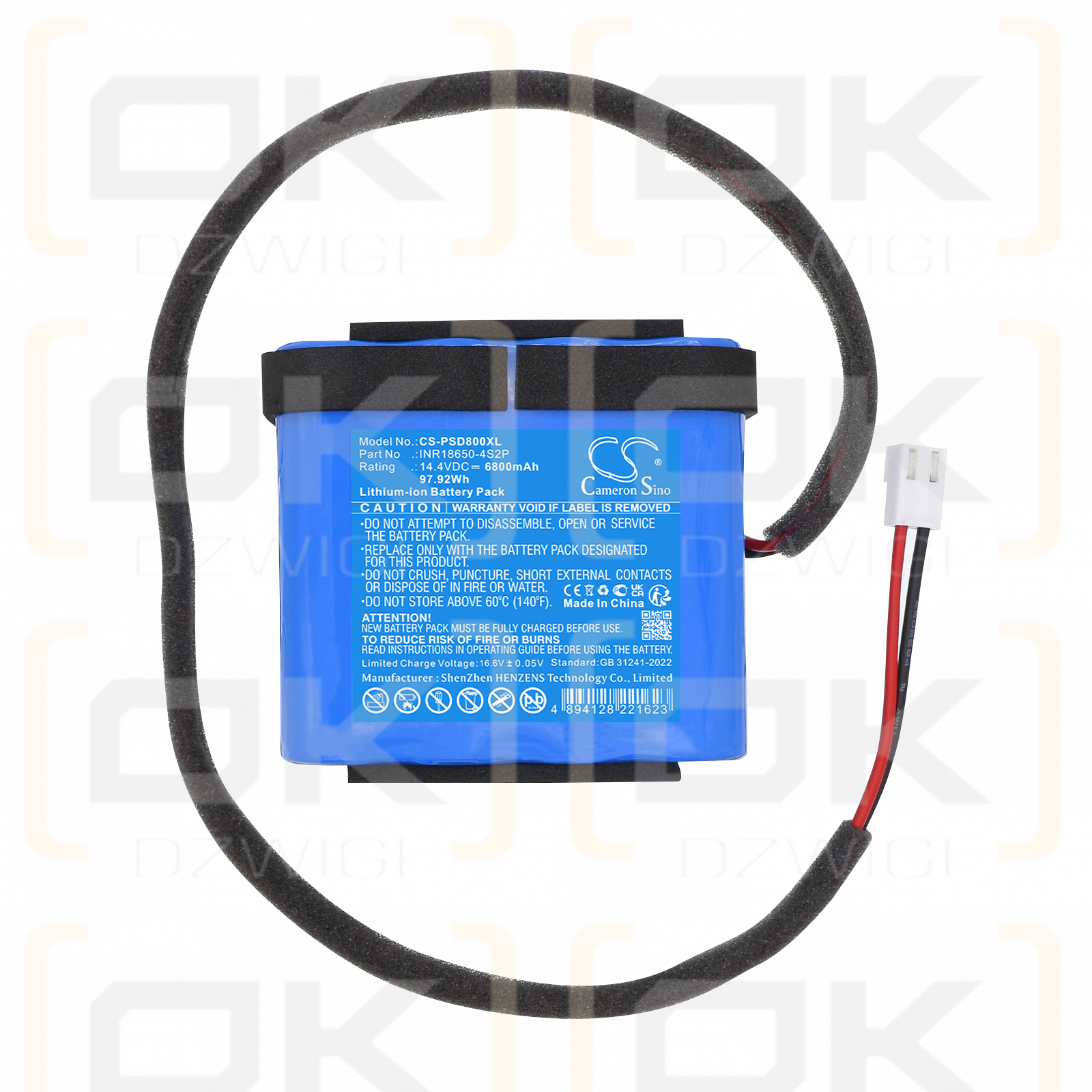 Philips SD80/93 Outdoor-Lautsprecher / INR18650-4S2P 6800 mAh Li-Ionen 14,4 V (Cameron Sino)