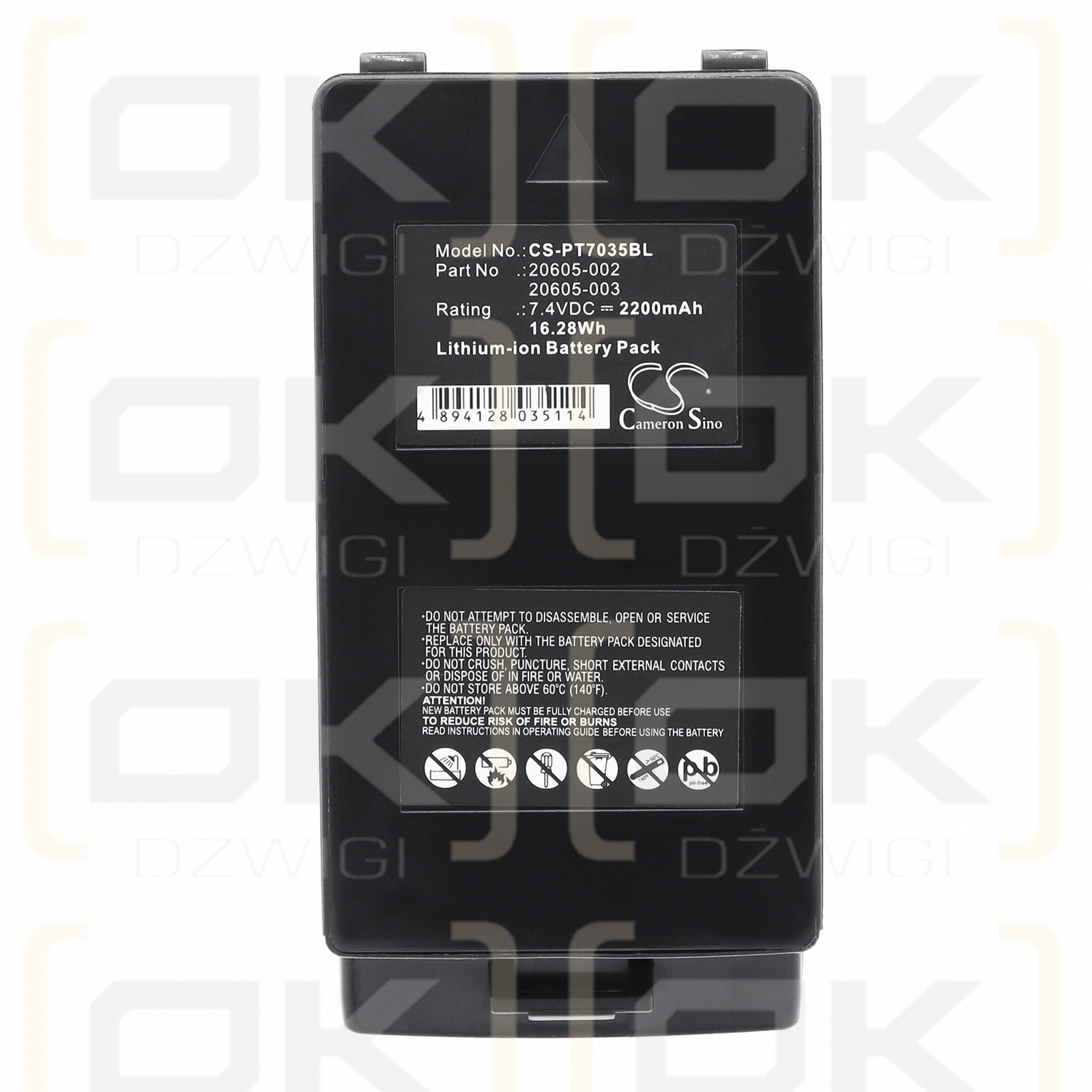 Psion Teklogix 7035if / 20605-003 2200 mAh Li-Ion 7,4 V (Cameron Sino)