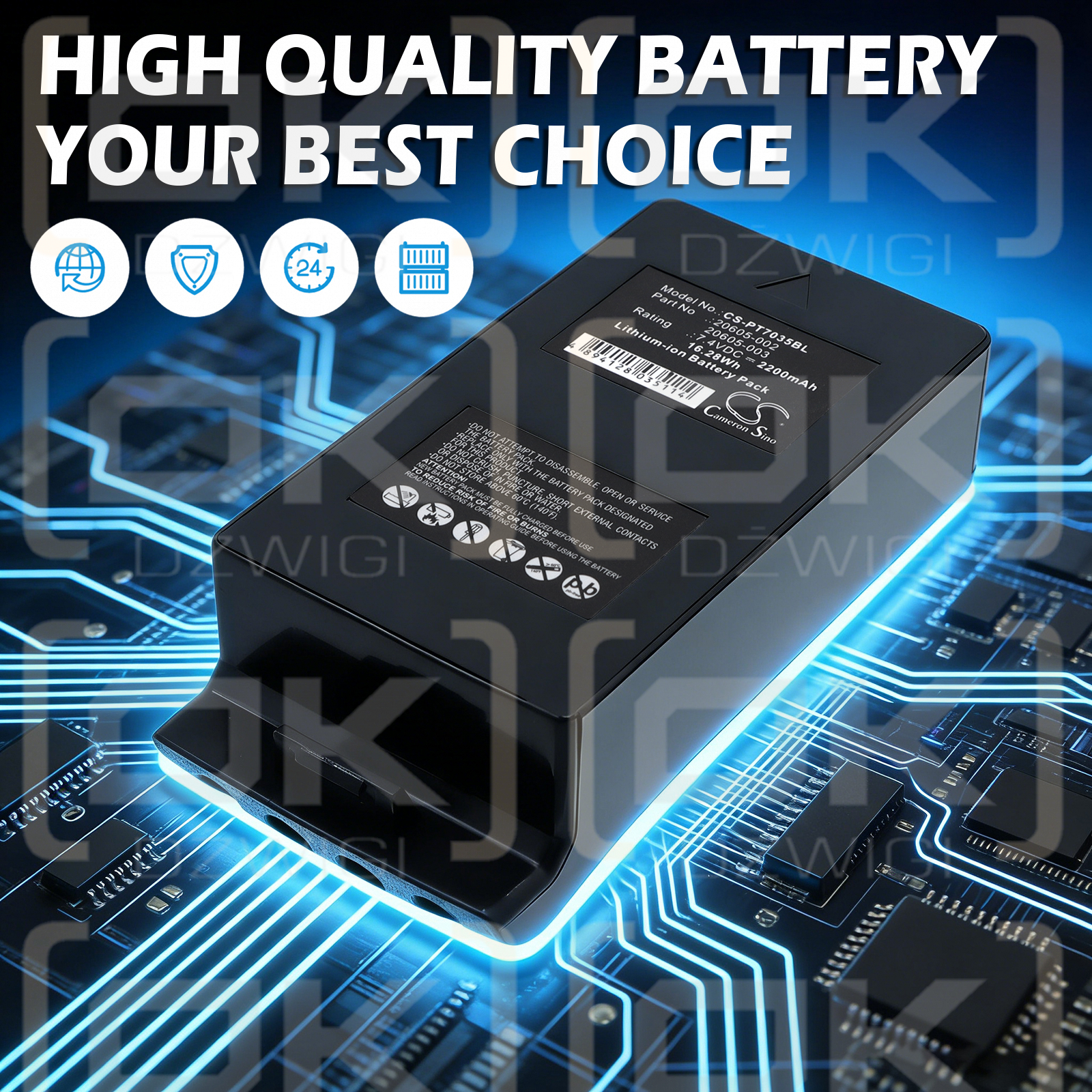 Psion Teklogix 7035if / 20605-003 2200 mAh Li-Ion 7,4 V (Cameron Sino)