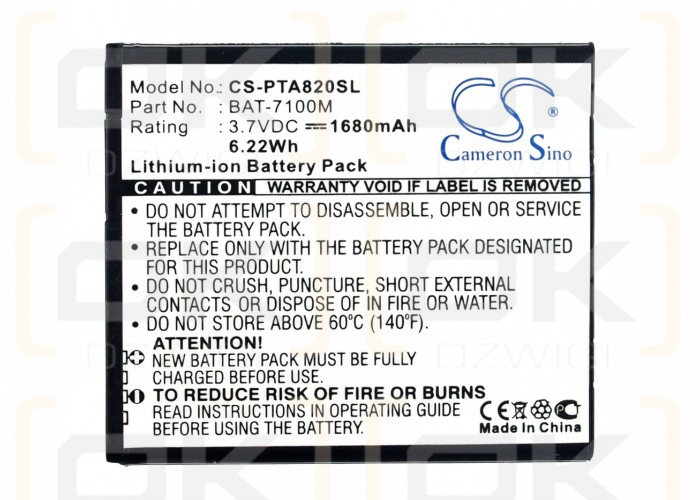 Ersatzakku für Sky A810S / BAT-7100M 1700mAh Li-Ion 3,7V (Cameron Sino)