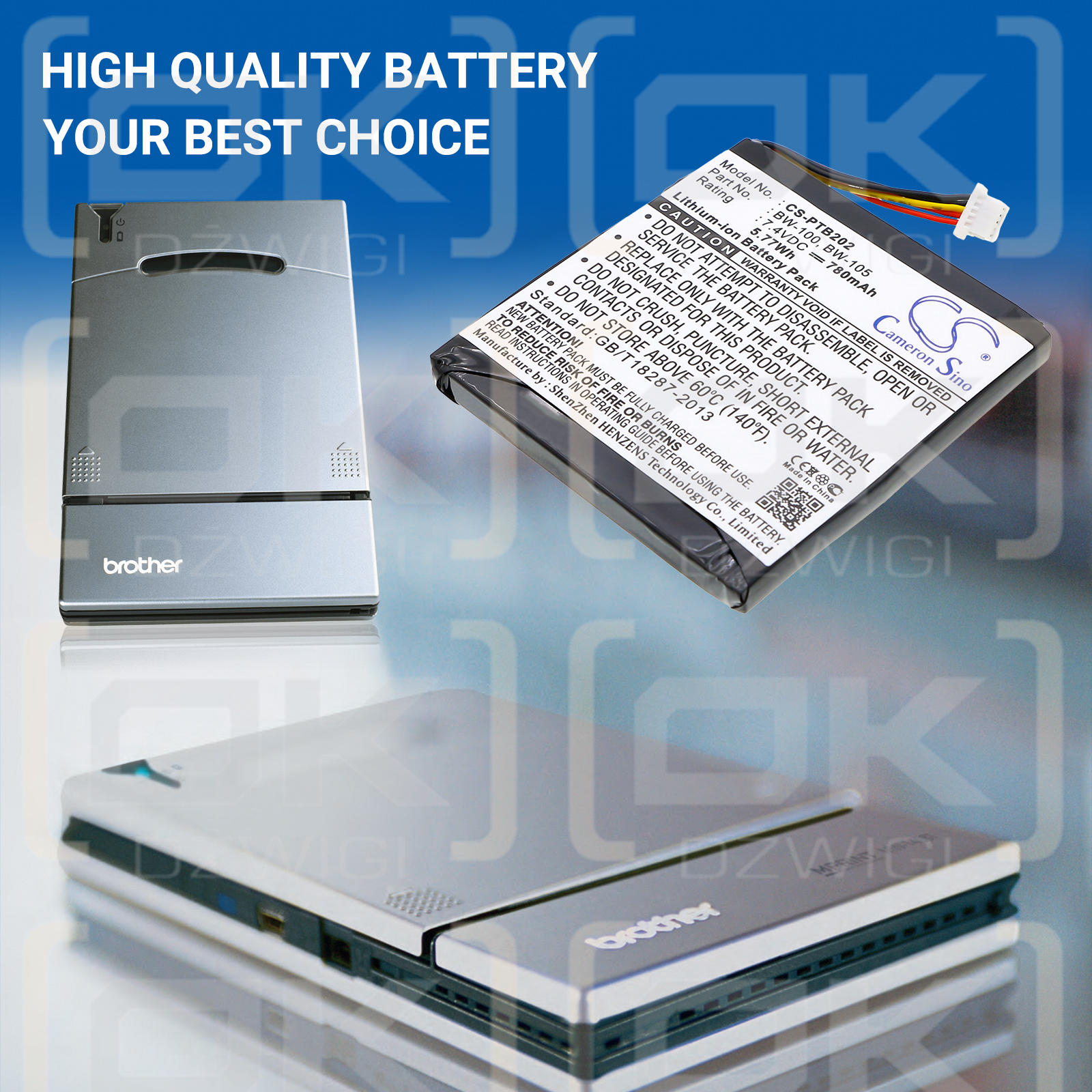 Brother MW-145BT / BW-100 780 mAh Li-Ion 7,4 V (Cameron Sino)