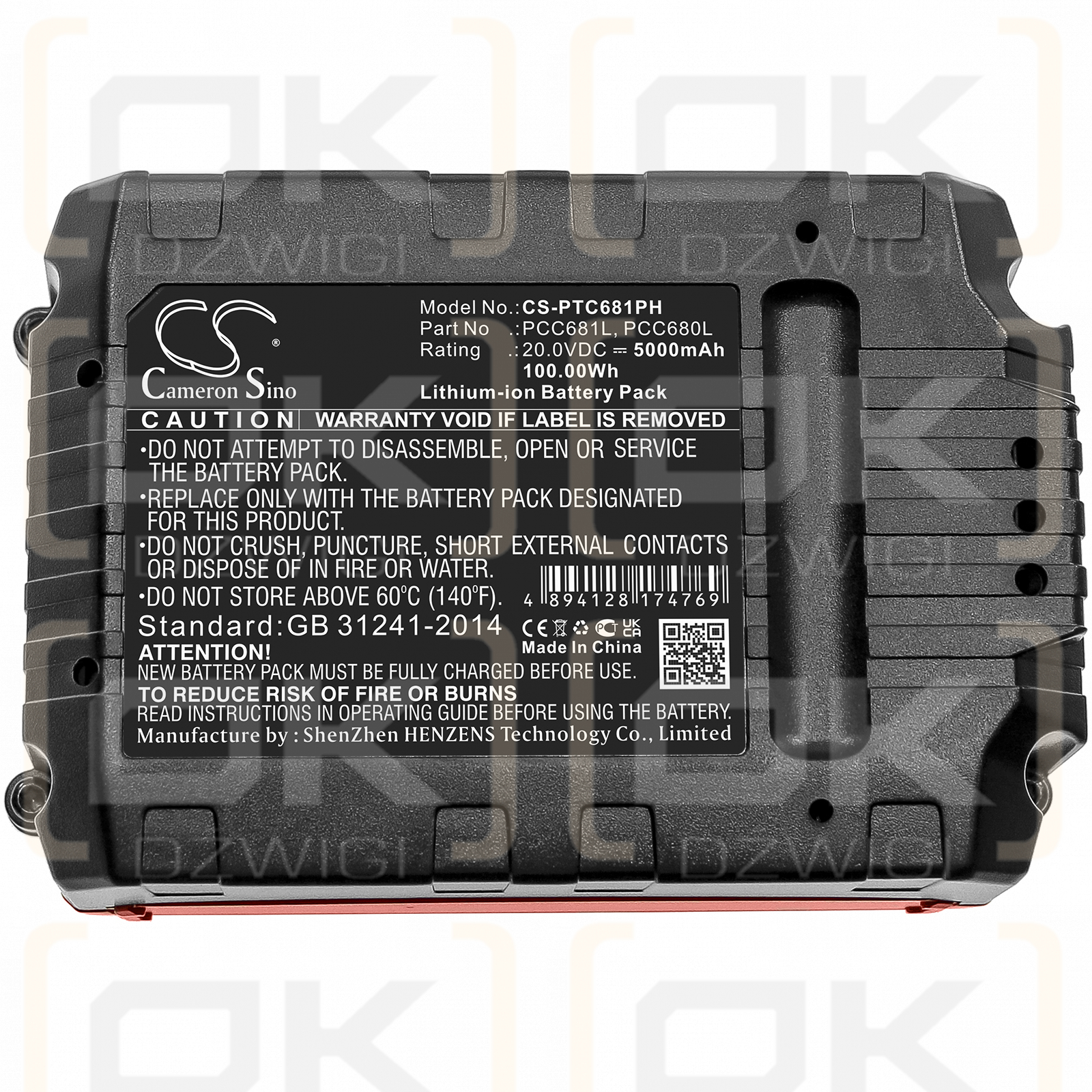 Black & Decker STC1815 Tipo 1 / LB20 5000mAh Li-ion 20.0V (Cameron Sino)