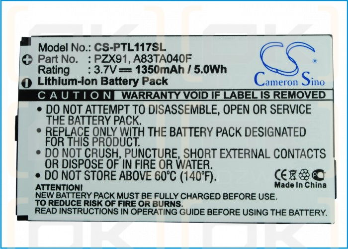 Pharos PZX91 / PZX91 1350 mAh Li-Ion 3,7 V (Cameron Sino)