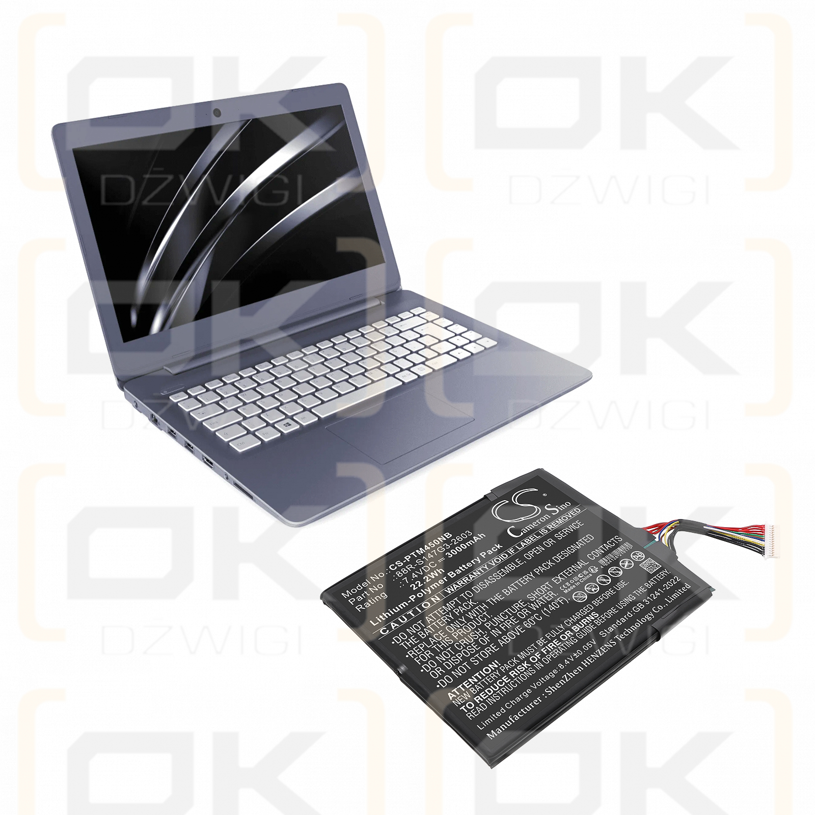 Positivo Vaio C14 / 88R-S147G3-2603 3000mAh Li-Polímero 7.4V (Cameron Sino)