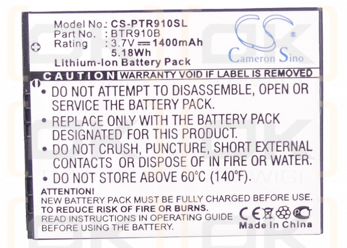 Pantech ADR910LVW / BTR910B 1400 mAh Li-Ion 3,7 V (Cameron Sino)