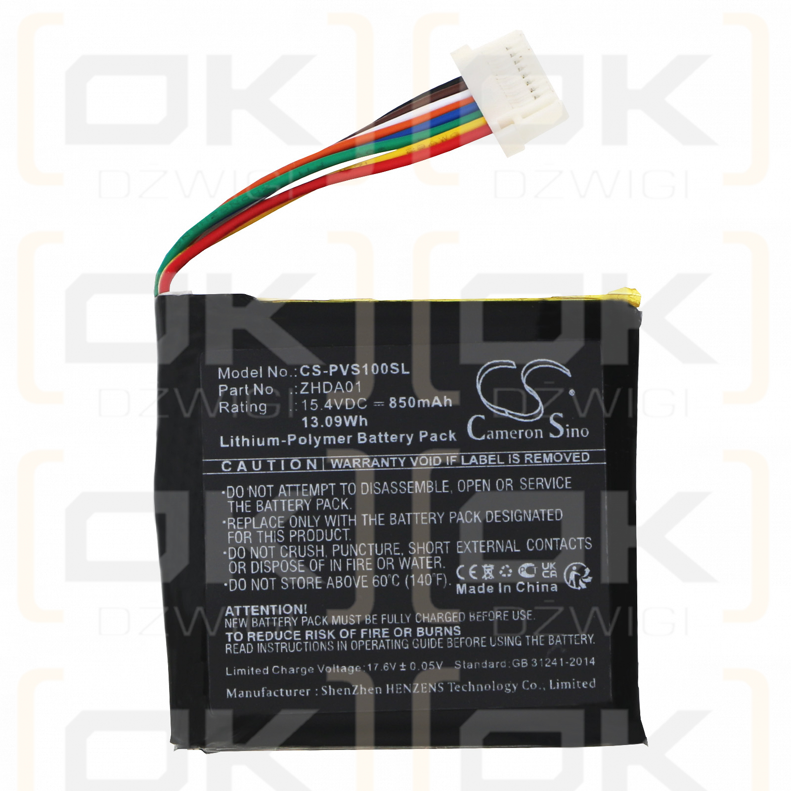 PowerVision S1 / ZHDA01 850 mAh Li-Polymer 15,4 V (Cameron Sino)