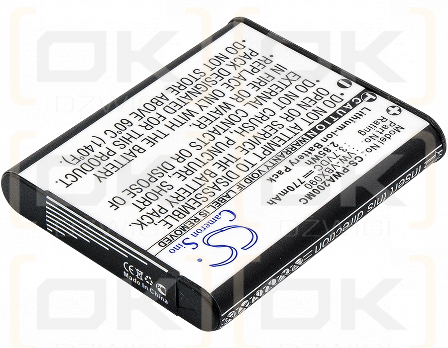 Panasonic HX-WA3GK / VW-VBX090 770mAh Li-ion 3.7V (Cameron Sino)