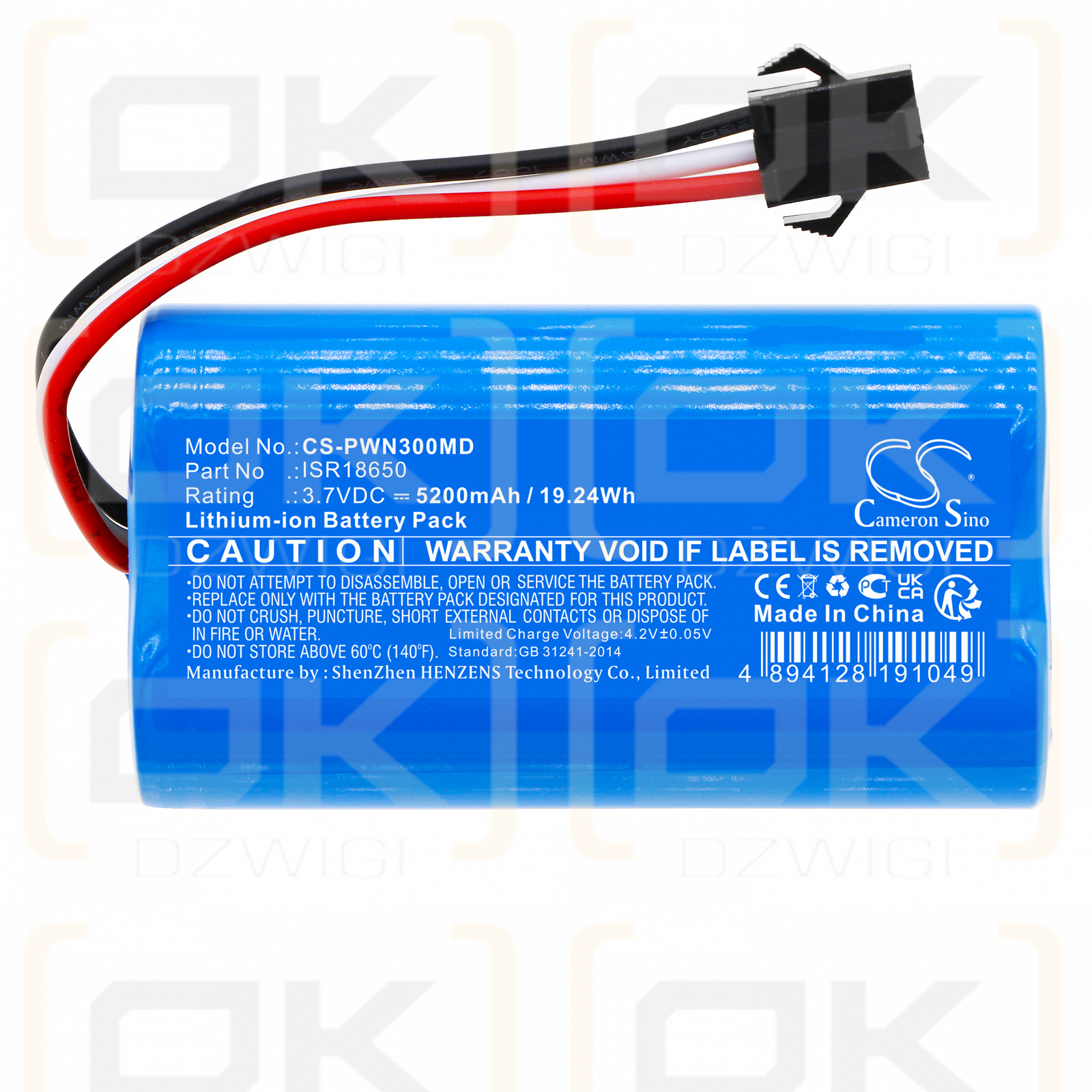 ADE PWI30 / ISR18650 5200 mAh Li-Ion 3,7 V (Cameron Sino)