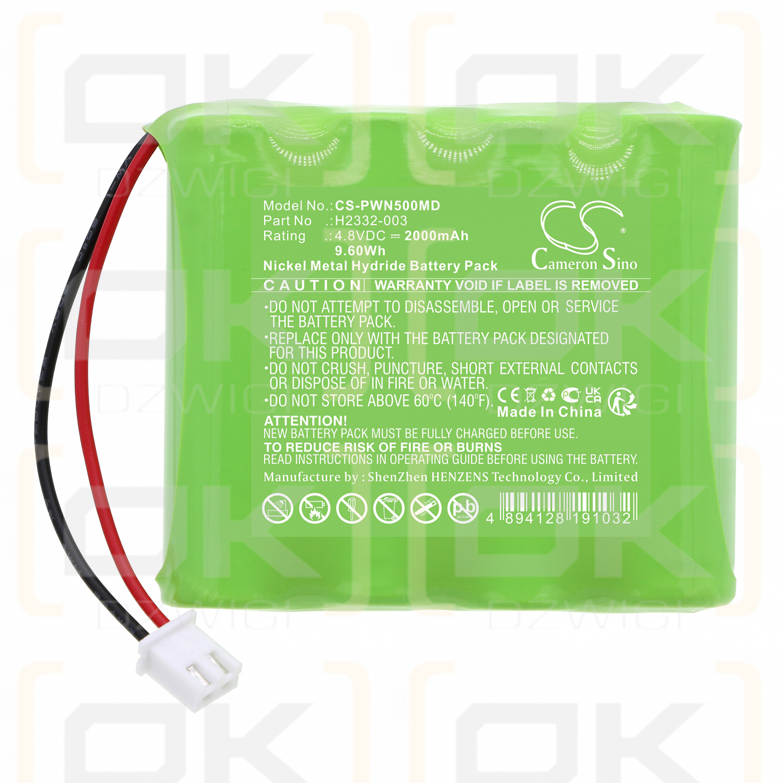 ADE PWN5 / H2332-003 2000mAh Ni-MH 4.8V (Cameron Sino)