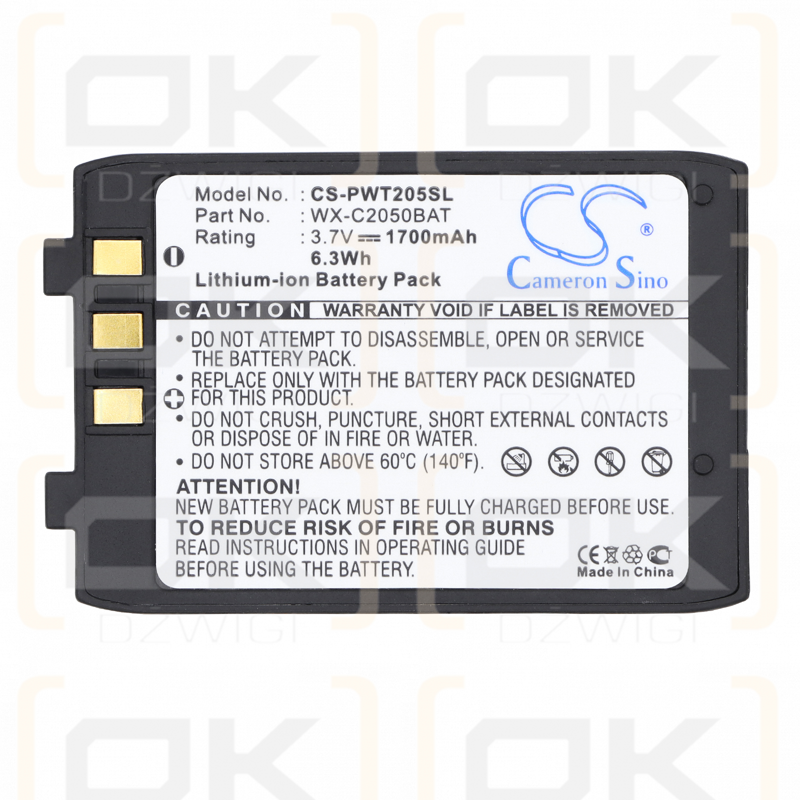 Panasonic Ultraplex II 2051 / WX-C2050BAT 1700 mAh Li-ion 3,7 V (Cameron Sino)