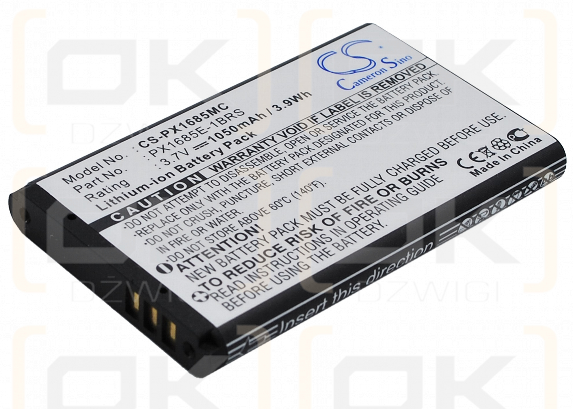 Toshiba Camileo S45 / PX1685E-1BRS 1050mAh Li-ion 3.7V (Cameron Sino)