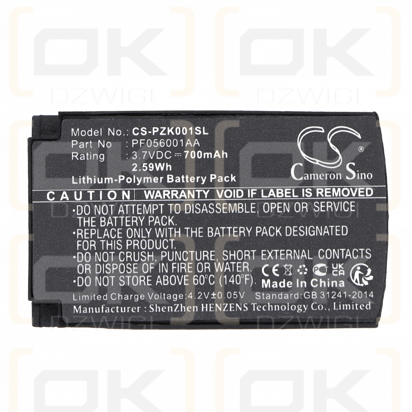 Parrot ZIK / PF056001AA 700 mAh Li-Polymer 3,7 V (Cameron Sino)