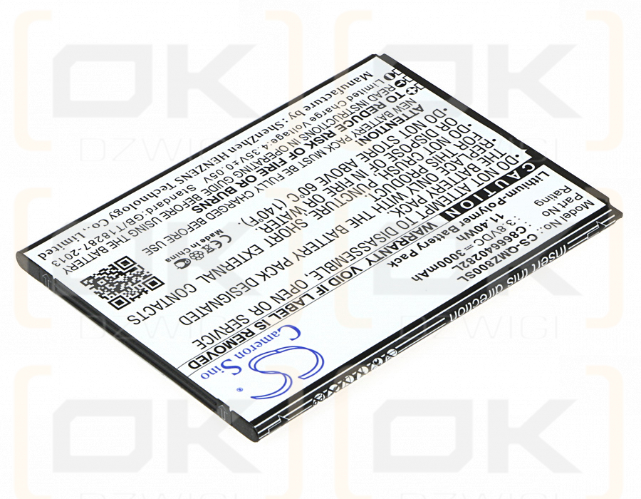 Qmobile Z8 Plus / C866640282L 3000 mAh Li-Polymer 3,8 V (Cameron Sino)