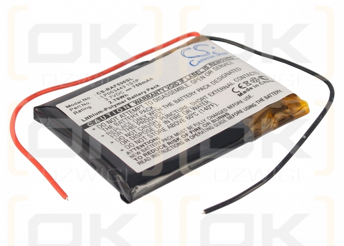 RAC 5000 WIDE / LP053443 1S1P 750 mAh Li-Polymer 3,7 V (Cameron Sino)