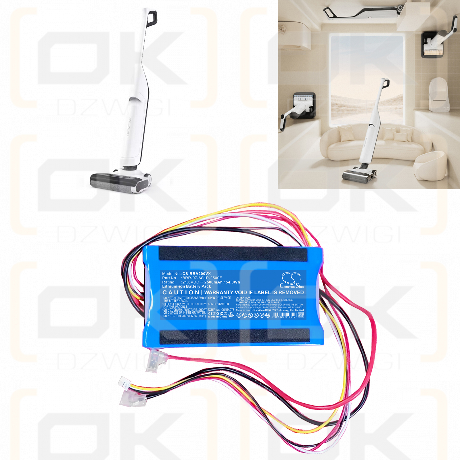 Roborock A20 Flexi Lite / BRR-07-6S1P-2500F 2500mAh Li-ion 21.6V (Cameron Sino)