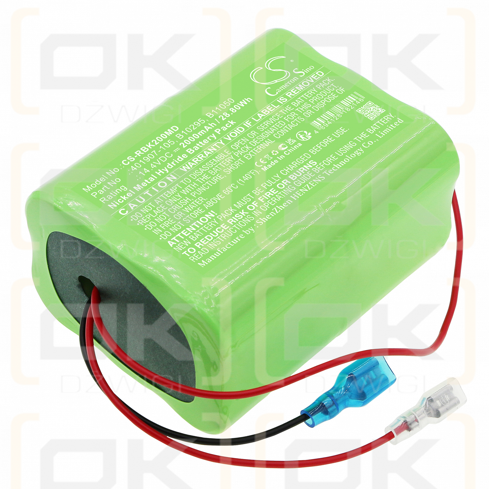 RAULAND BORG BK2000 / 401907-105 2000mAh Ni-MH 14.4V (Cameron Sino)