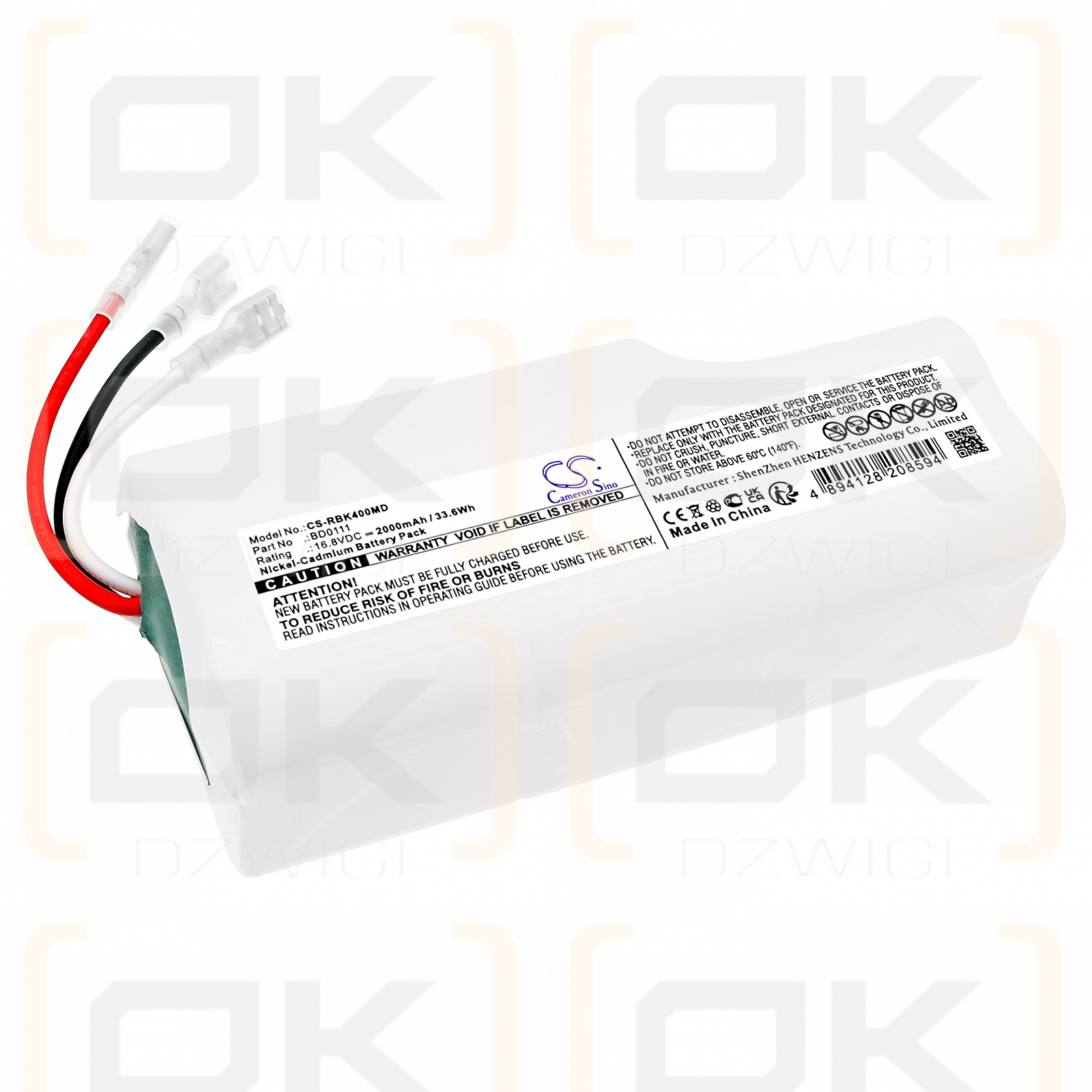 Rauland-Borg Responder Nurse Call R4000 / BD0111 2000mAh Ni-CD 16.8V (Cameron Sino)