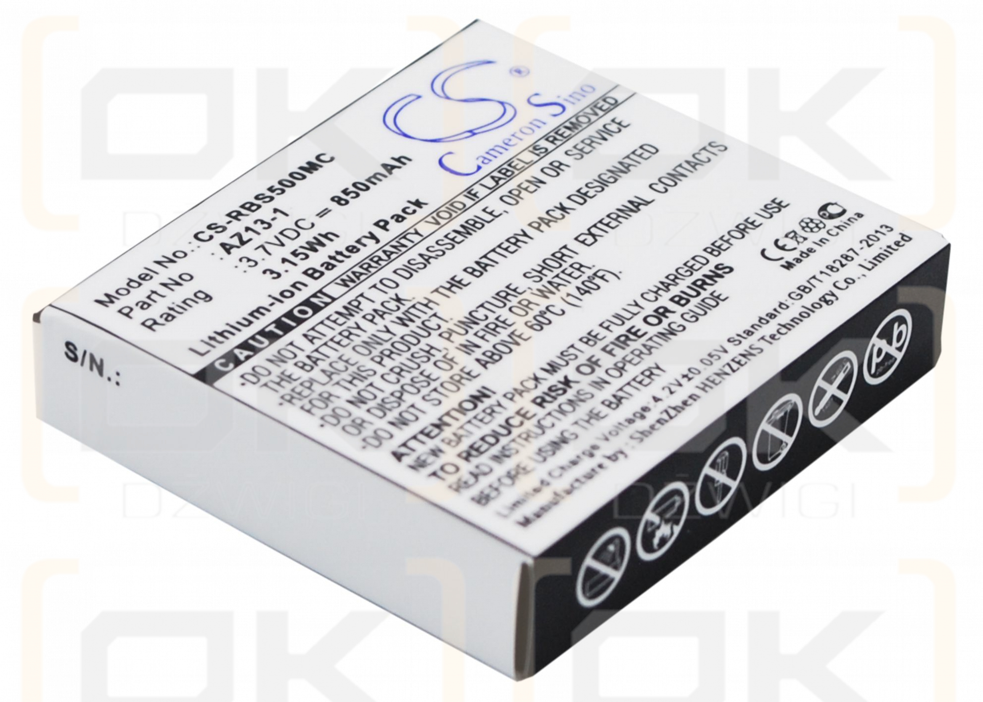 Xiaoyi AZ13-1 / AZ13-1 850mAh Li-ion 3.7V (Cameron Sino)