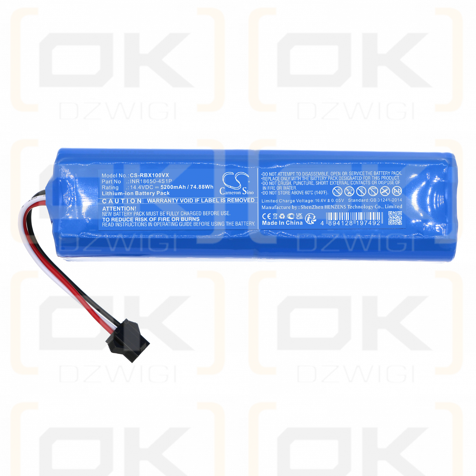 RoboJet Force / INR18650-4S1P 5200mAh Li-ion 14.4V (Cameron Sino)