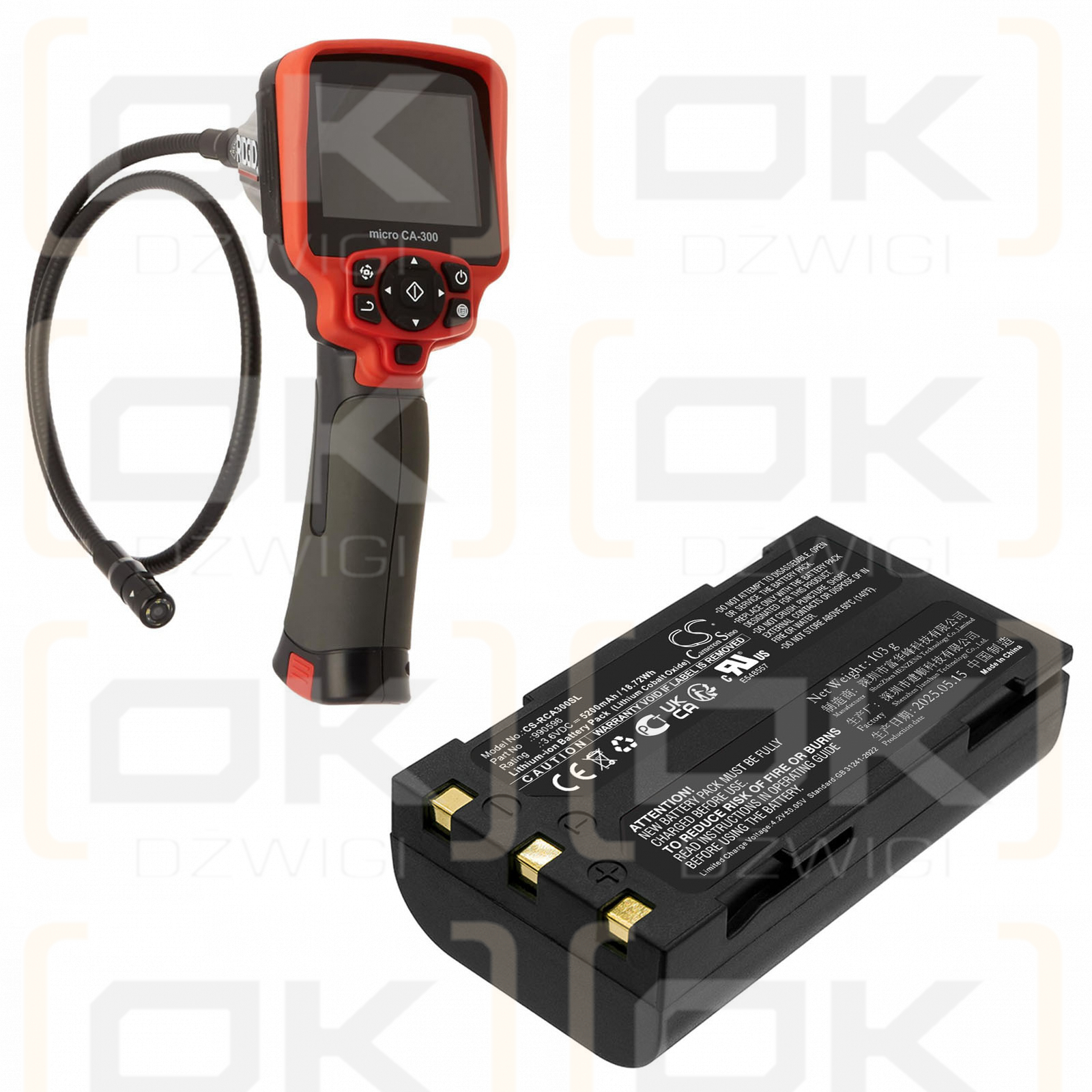 RIDGID CA-100/990596 5200 мАч Li-ion 3,6 В (Cameron Sino)