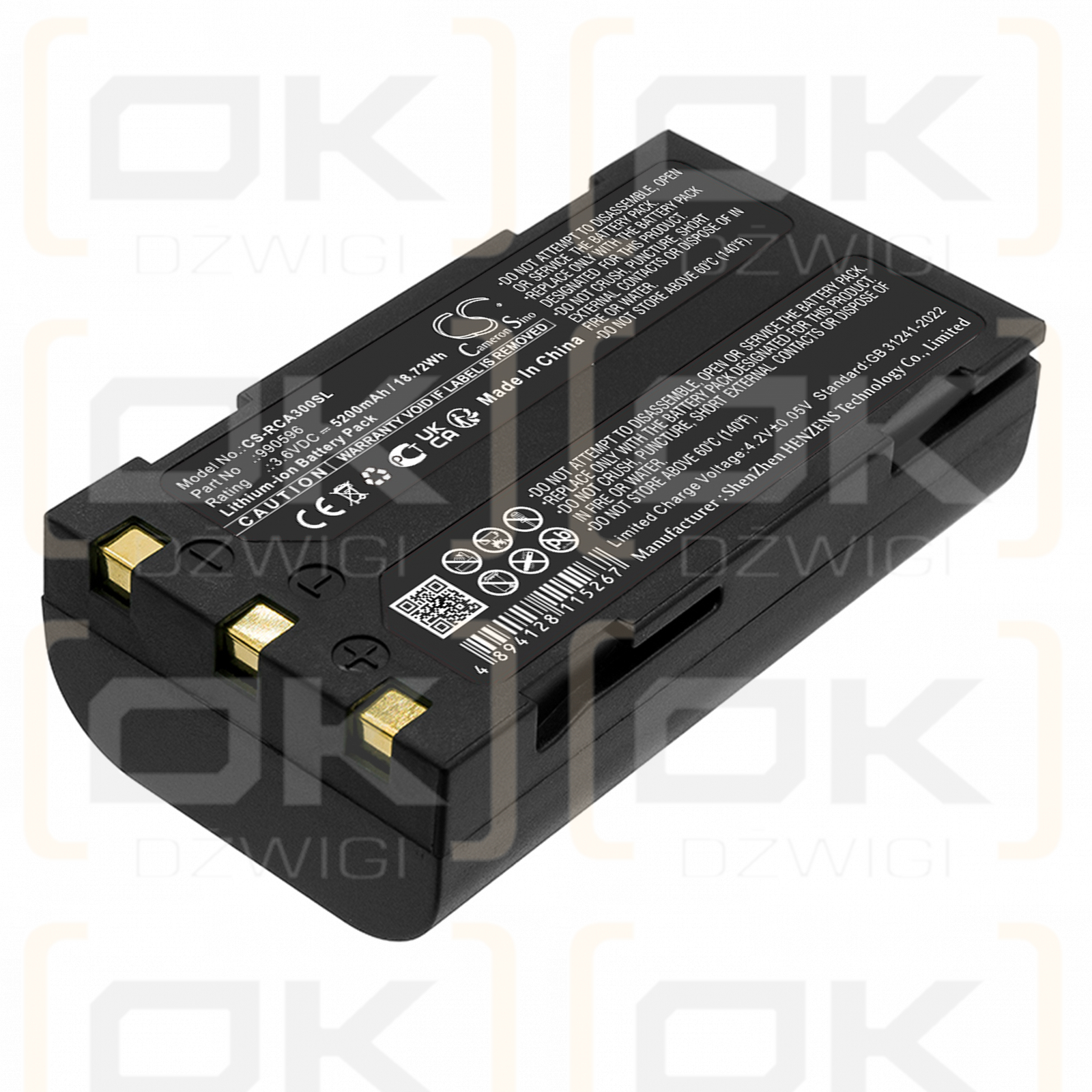 RIDGID CA-100 / 990596 5200mAh Li-ion 3.6V (Cameron Sino)