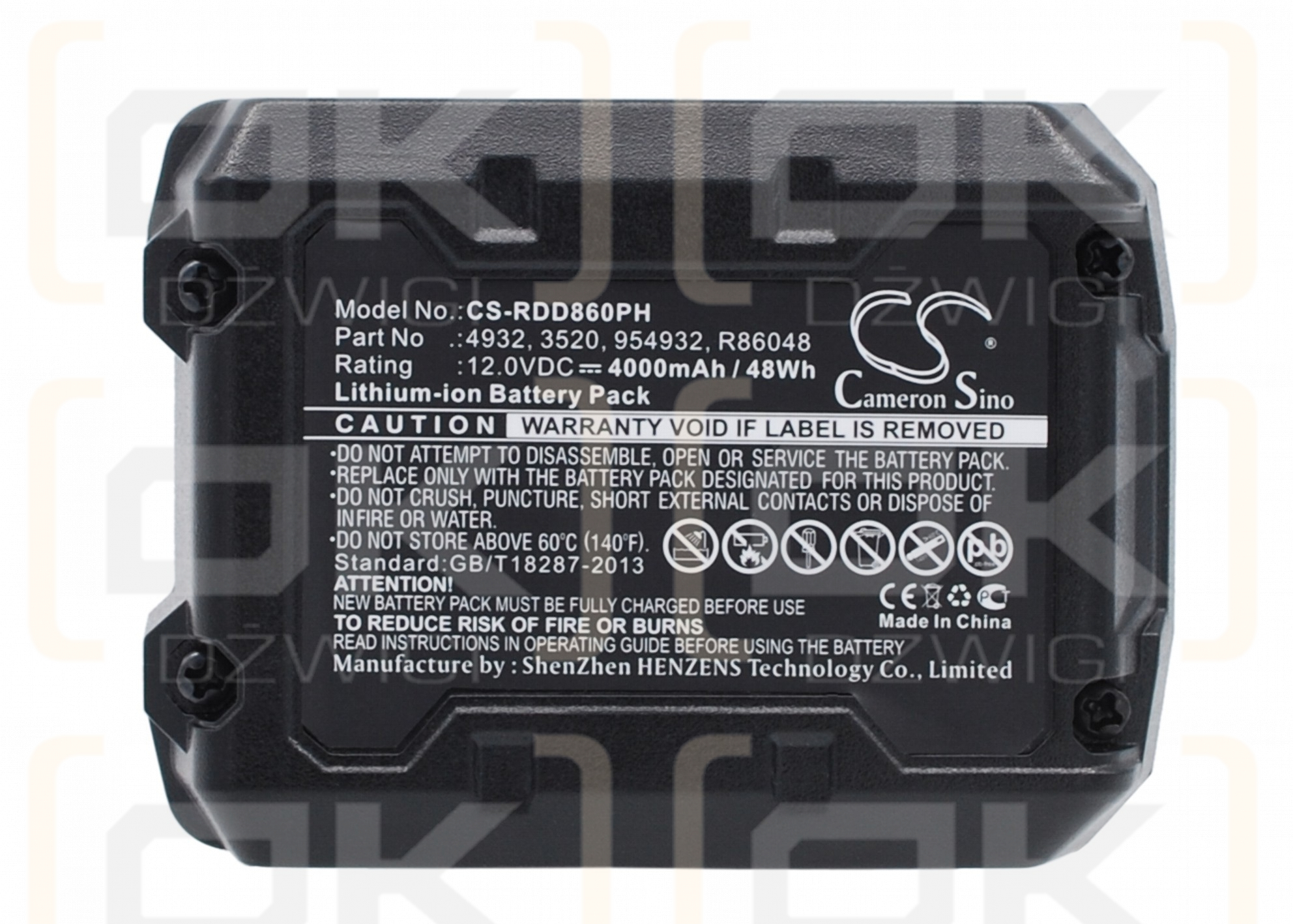 Ridgid Jobmax / R86048 4000 mAh Li-Ion 12,0 V (Cameron Sino)