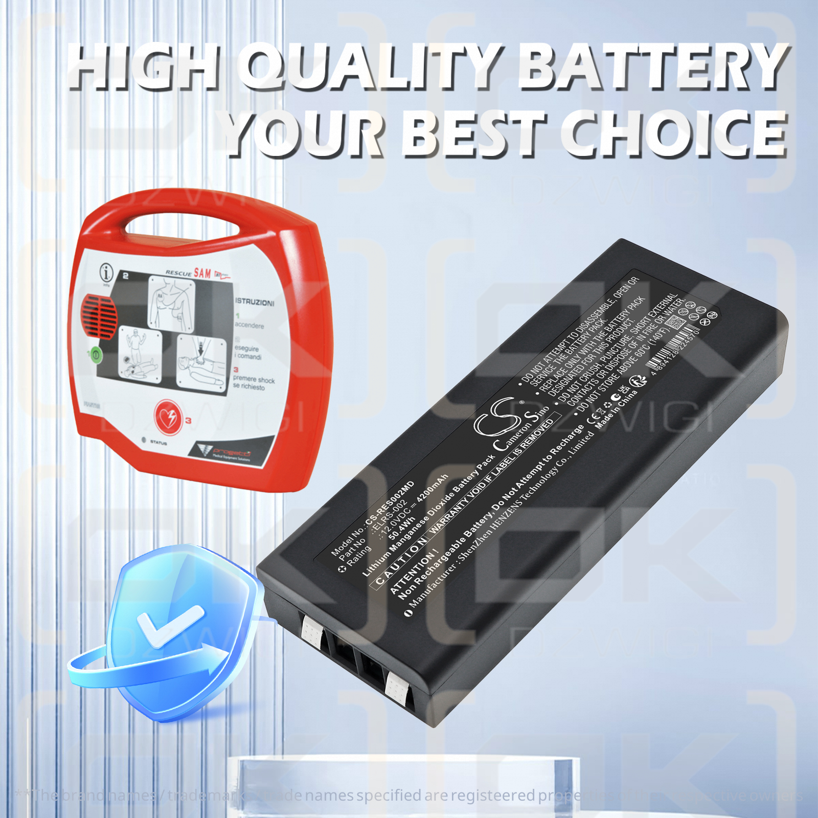 Progetti Rescue Sam Defibrillator / ELRS-002 4200 mAh Li-MnO2 12 V (Cameron Sino)