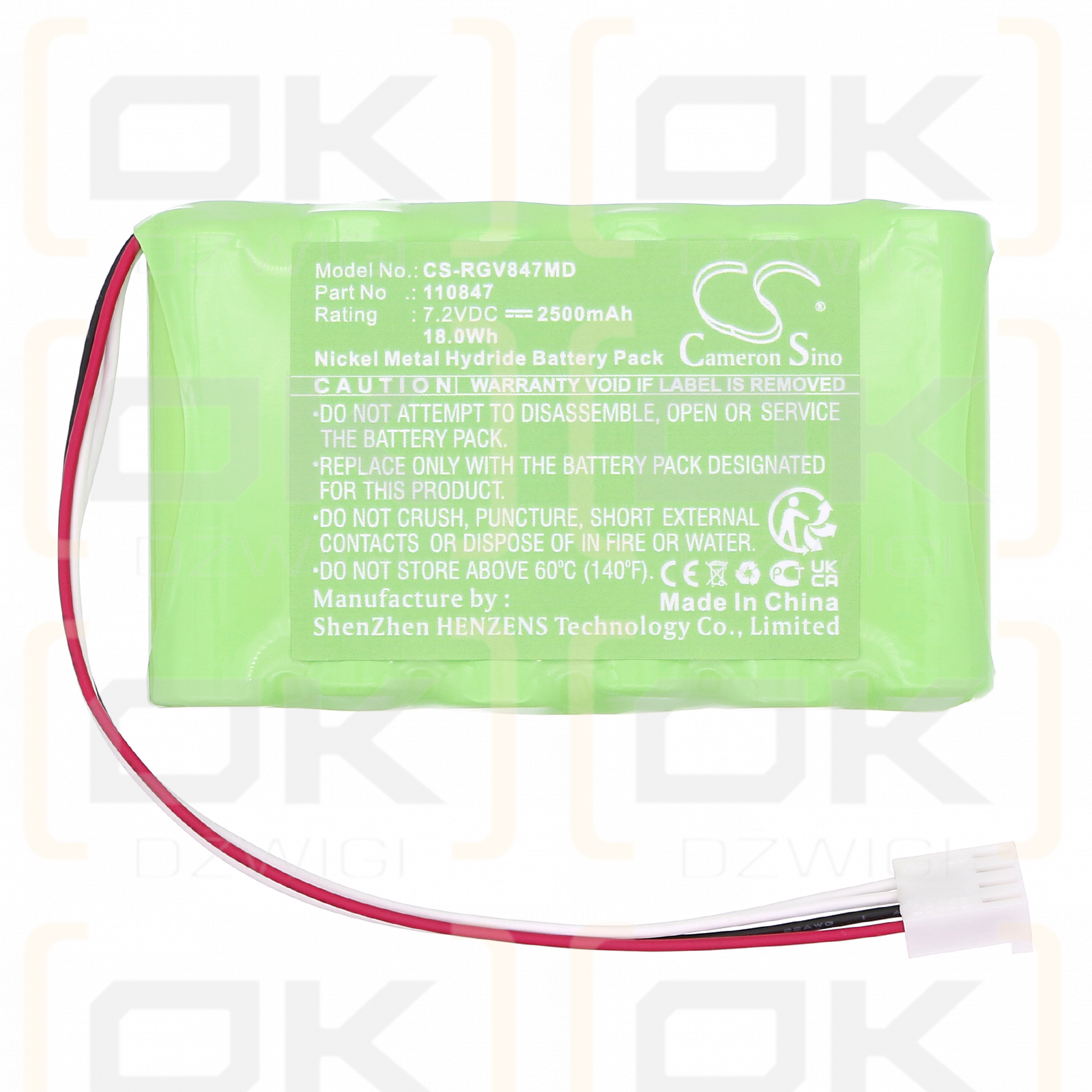 Rigel Uni-Sim Vital Signs Simulator / 110847 2500mAh Ni-MH 7.2V (Cameron Sino)