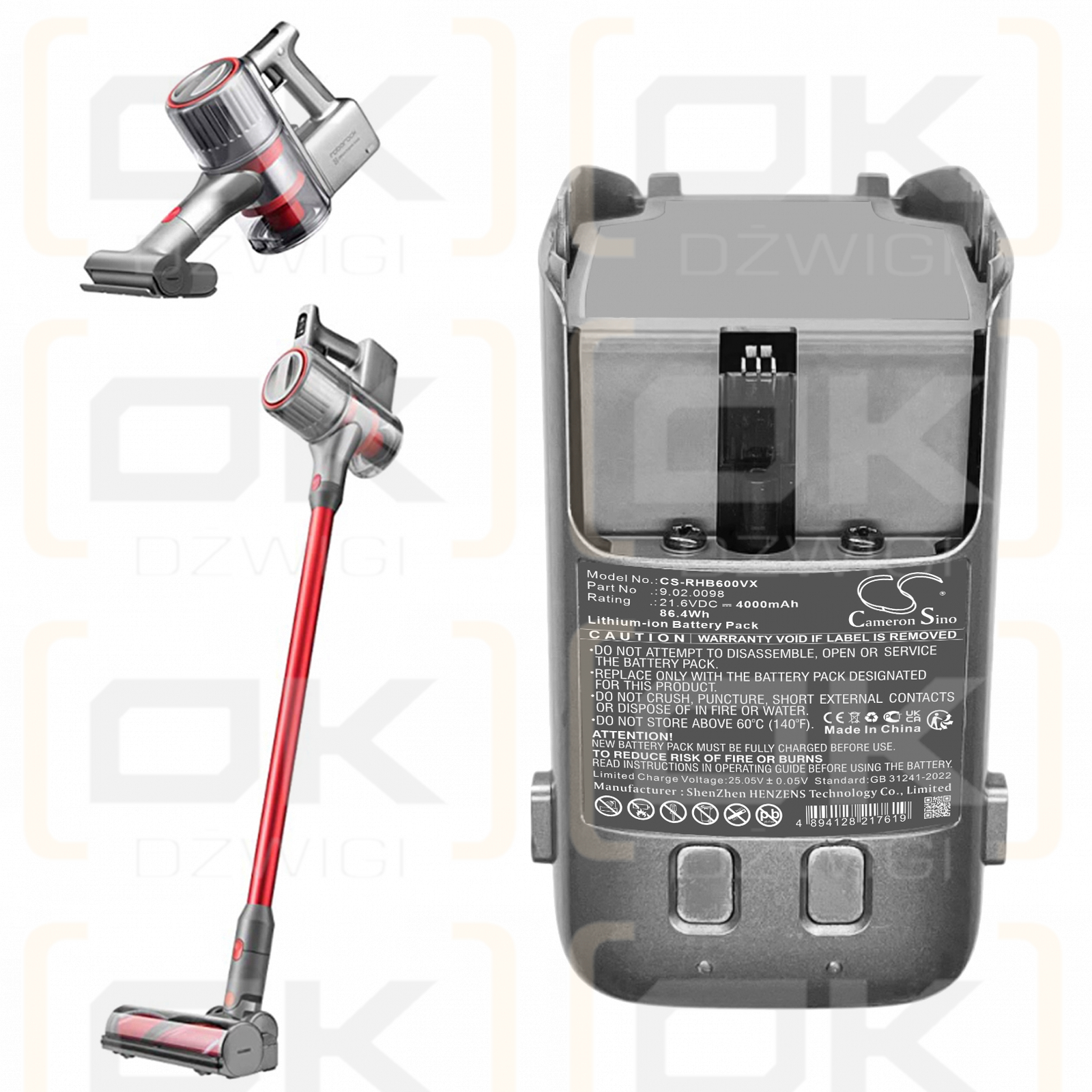 Roborock R200001 / 9.02.0098 4000mAh Li-ion 21.6V (Cameron Sino)