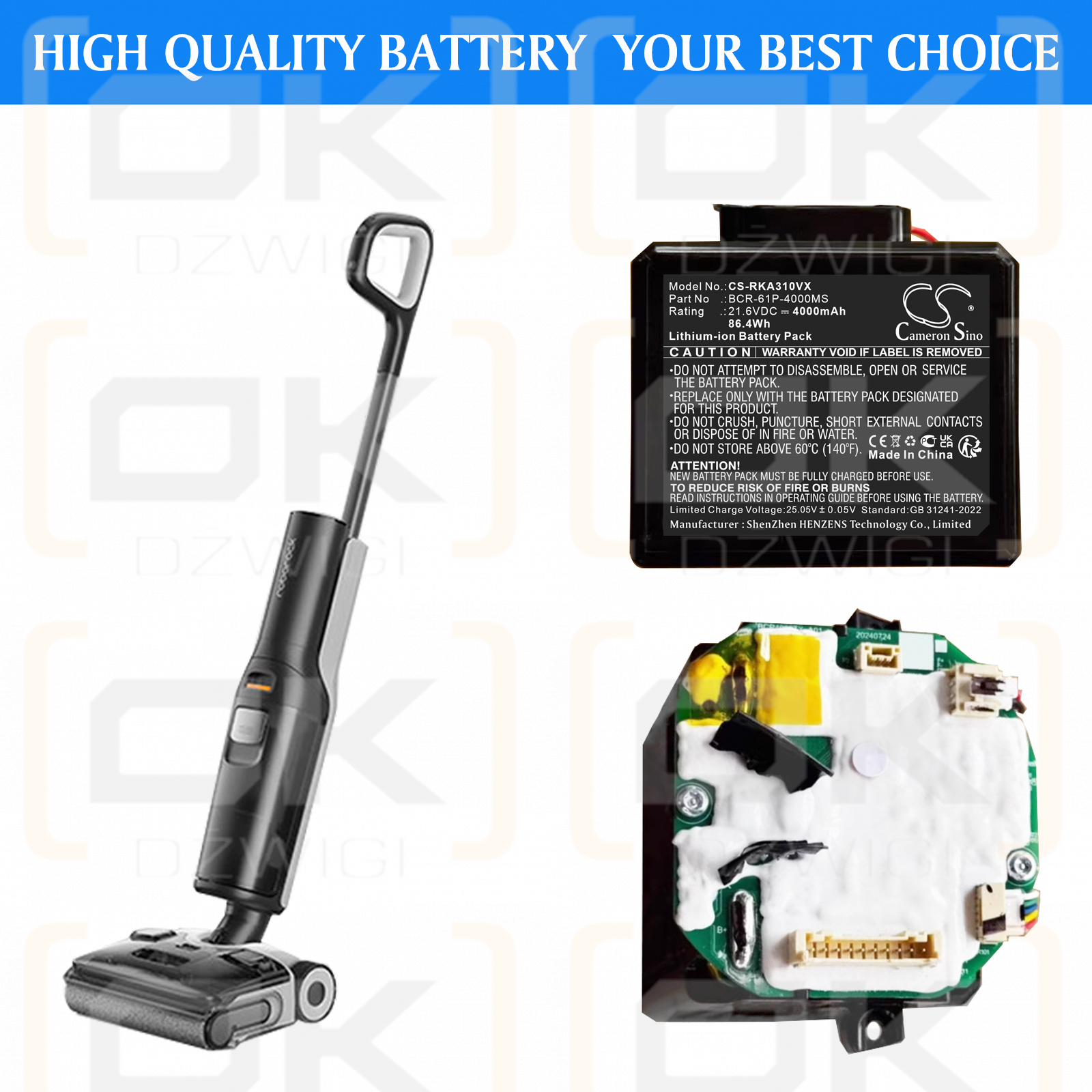 Roborock A30 Pro Combo / BCR-61P-4000MS 4000 mAh Li-ion 21,6 V (Cameron Sino)