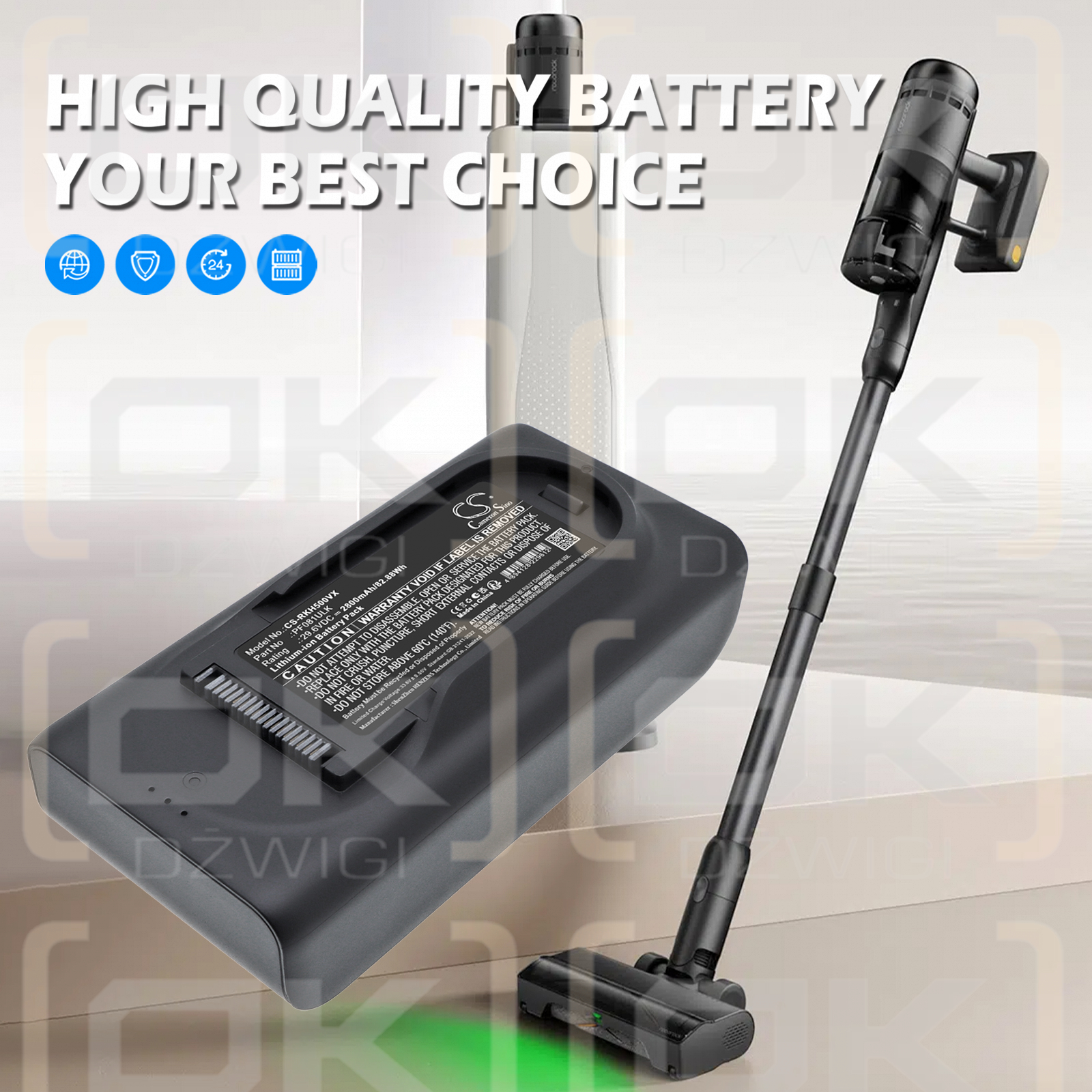 Bateria zamienna do Roborock H60 Hub Ultra / PF081ULK 2800 mAh Li-ion 29.6 V (Cameron Sino)