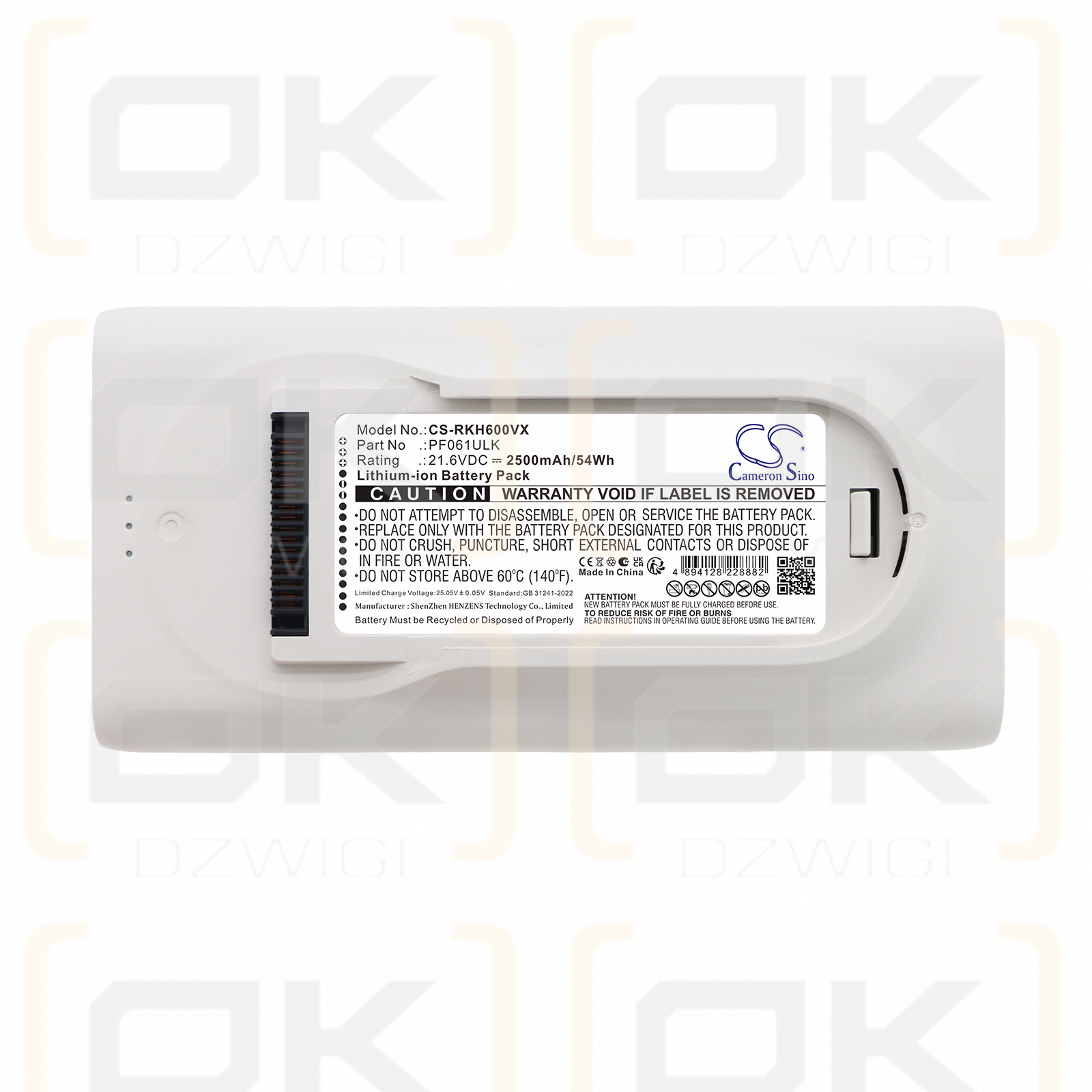 Replacement Battery for Roborock H60 Hub / PF061ULK 2500mAh Li-ion 21.6V (Cameron Sino)