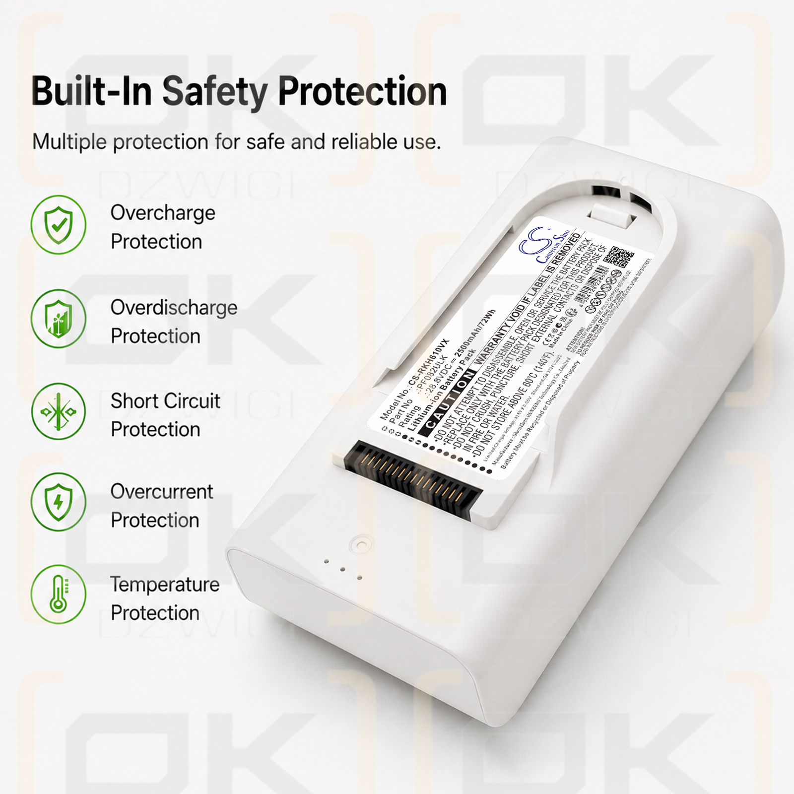 Bateria zamienna do Roborock H60 Hub Pro / PF082ULK 2500 mAh Li-ion 28.8 V (Cameron Sino)