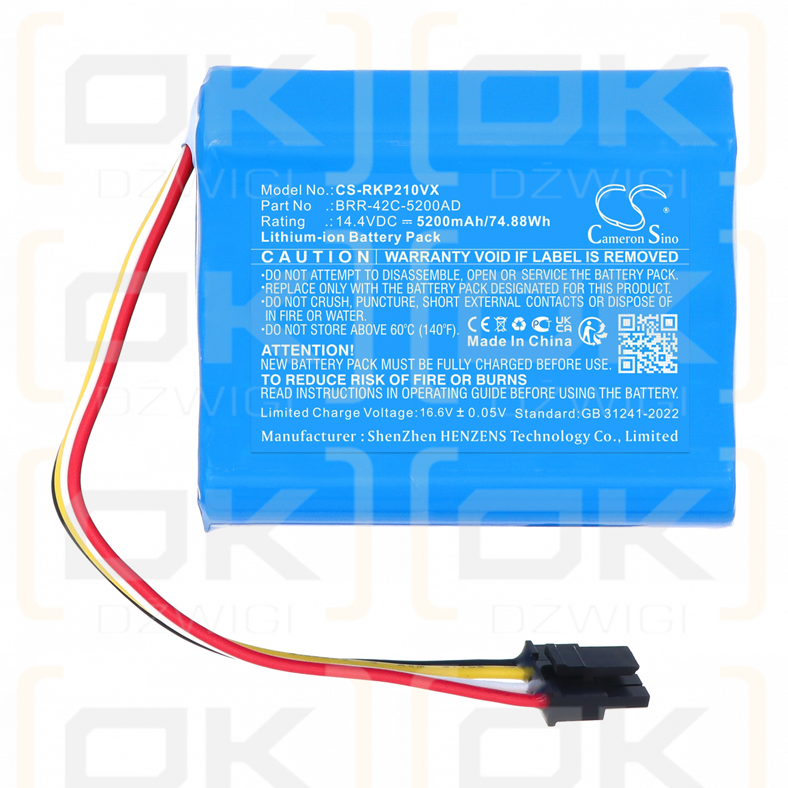 Roborock P20 Pro / BRR-42C-5200AD 5200 mAh Li-ion 14.4 V (Cameron Sino)